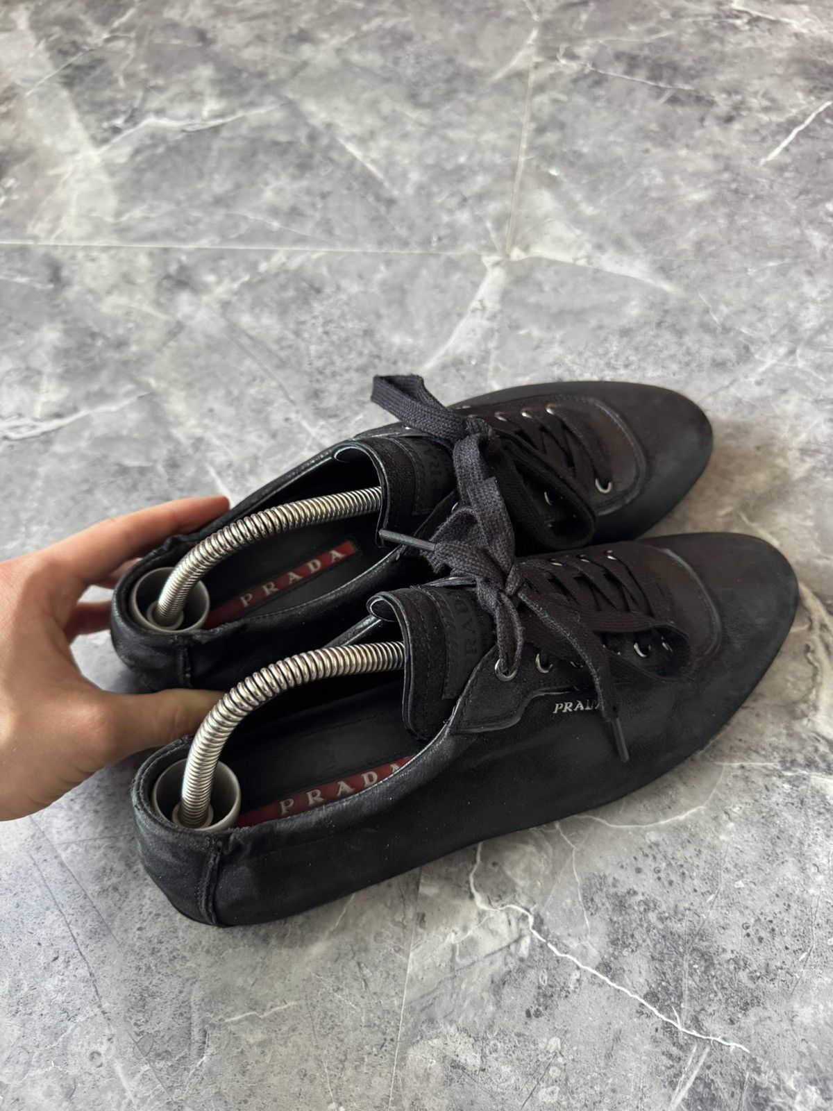 Prada Prada Shoes Real Leather Black Americas Cup Vintage Y2k Swag Size US 10 / IT 40 - 6 Thumbnail