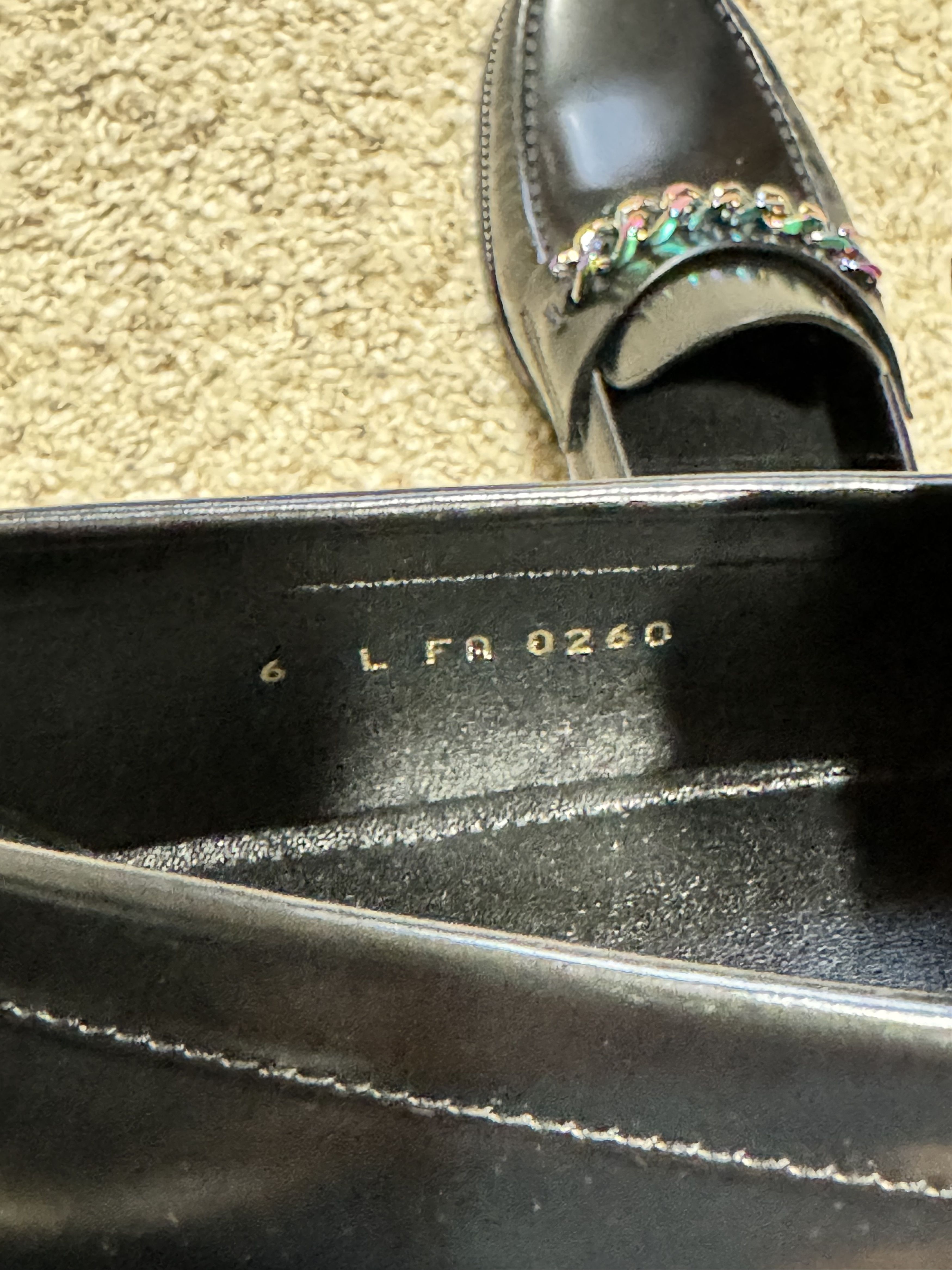 Louis Vuitton Black Glazed Leather Chain LV Loafers Size US 6 / EU 39 - 11 Thumbnail