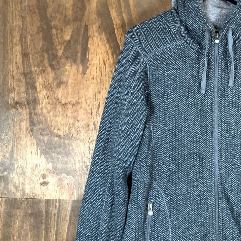 Vintage Cabela's Womens Jacket Gray Herringbone Fleece Hooded Long Sleeve Mid-Length Warmth M Size M / US 6-8 / IT 42-44 - 4 Thumbnail