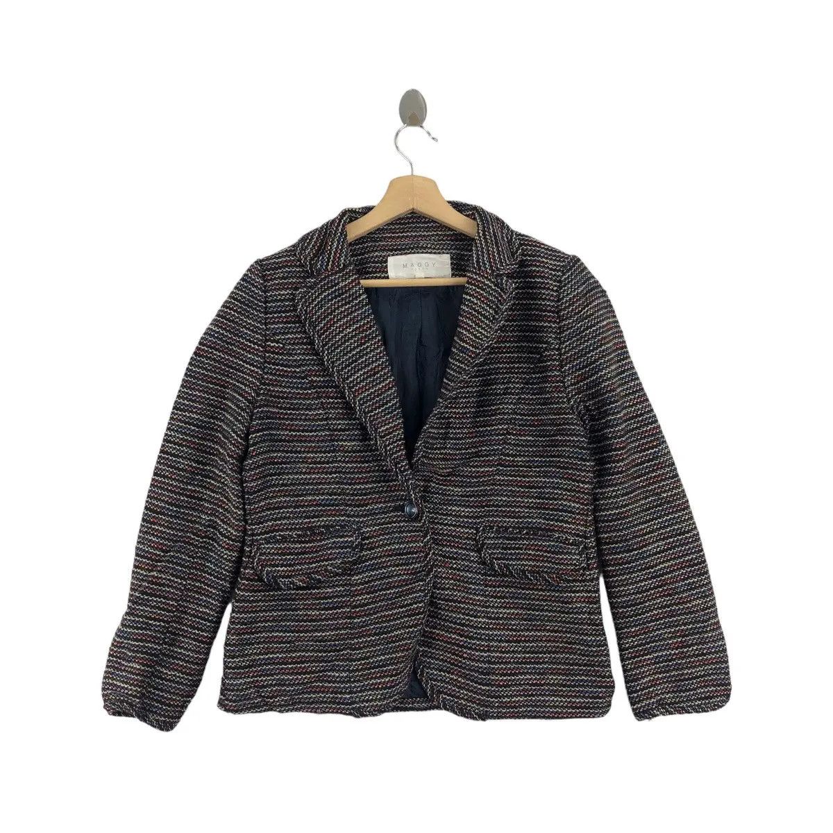 Vintage Vintage 80’ MAGGY TOKYO COLLECTION Houndstooth Coat Jacket Size S / US 4 / IT 40 - 1 Thumbnail