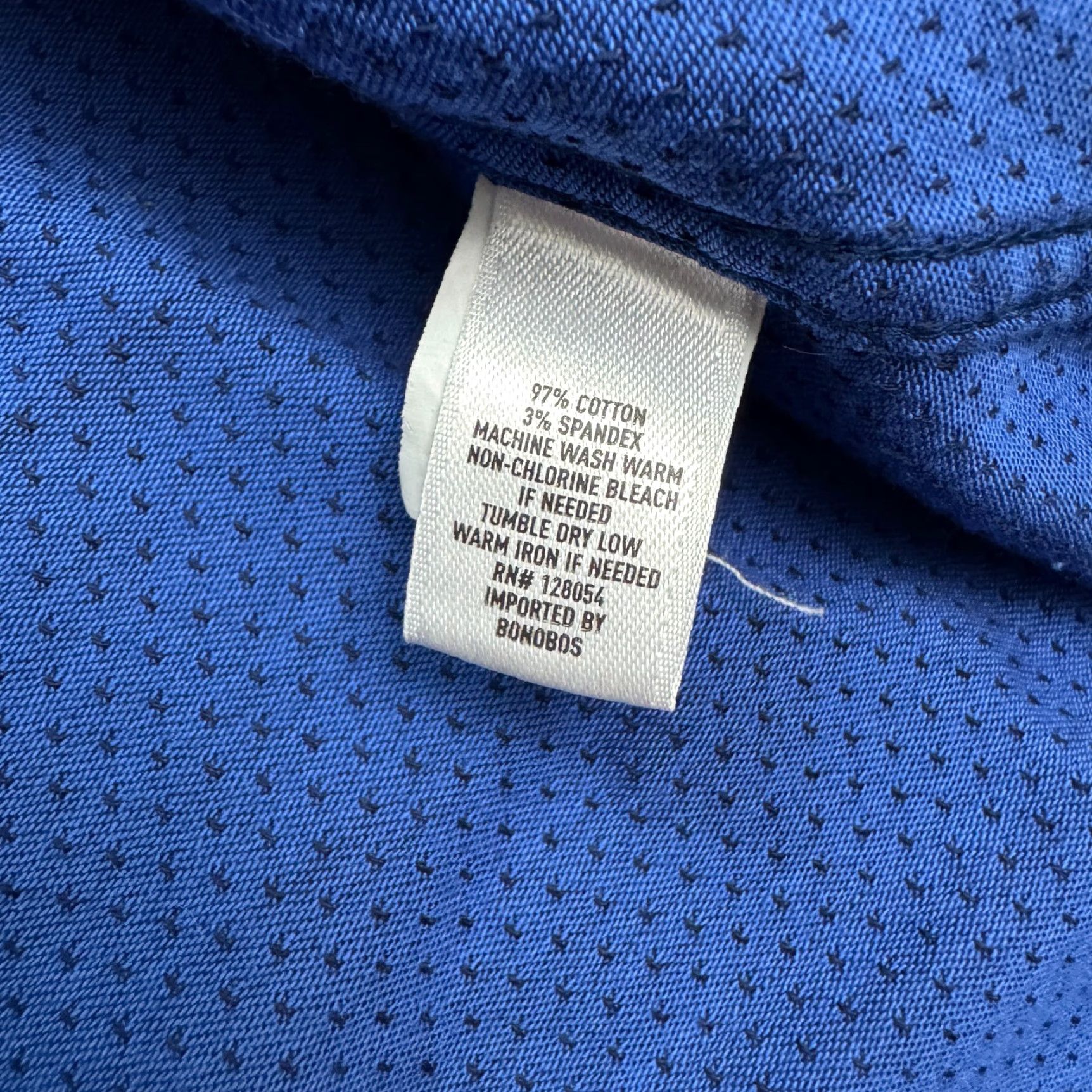 Bonobos Bonobos Dress Shirt Mens Large Blue Textured Polka Dot Slim Fit Cotton Shirt Size 42R - 7 Thumbnail