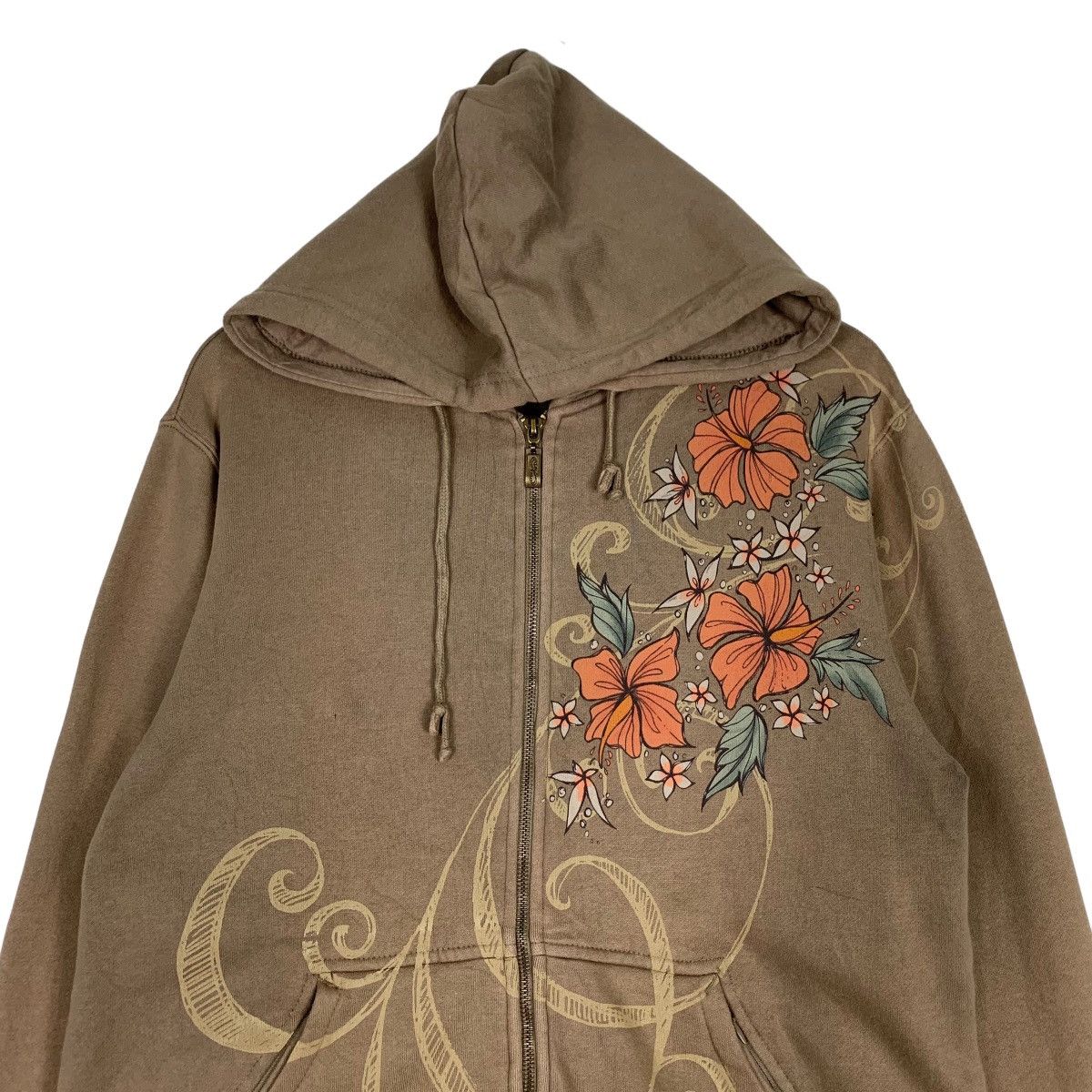 Vintage CRAZY SHIRT Floral Graphic Zipper Hoodies #0828-C37 Size US M / EU 48-50 / 2 - 3 Thumbnail