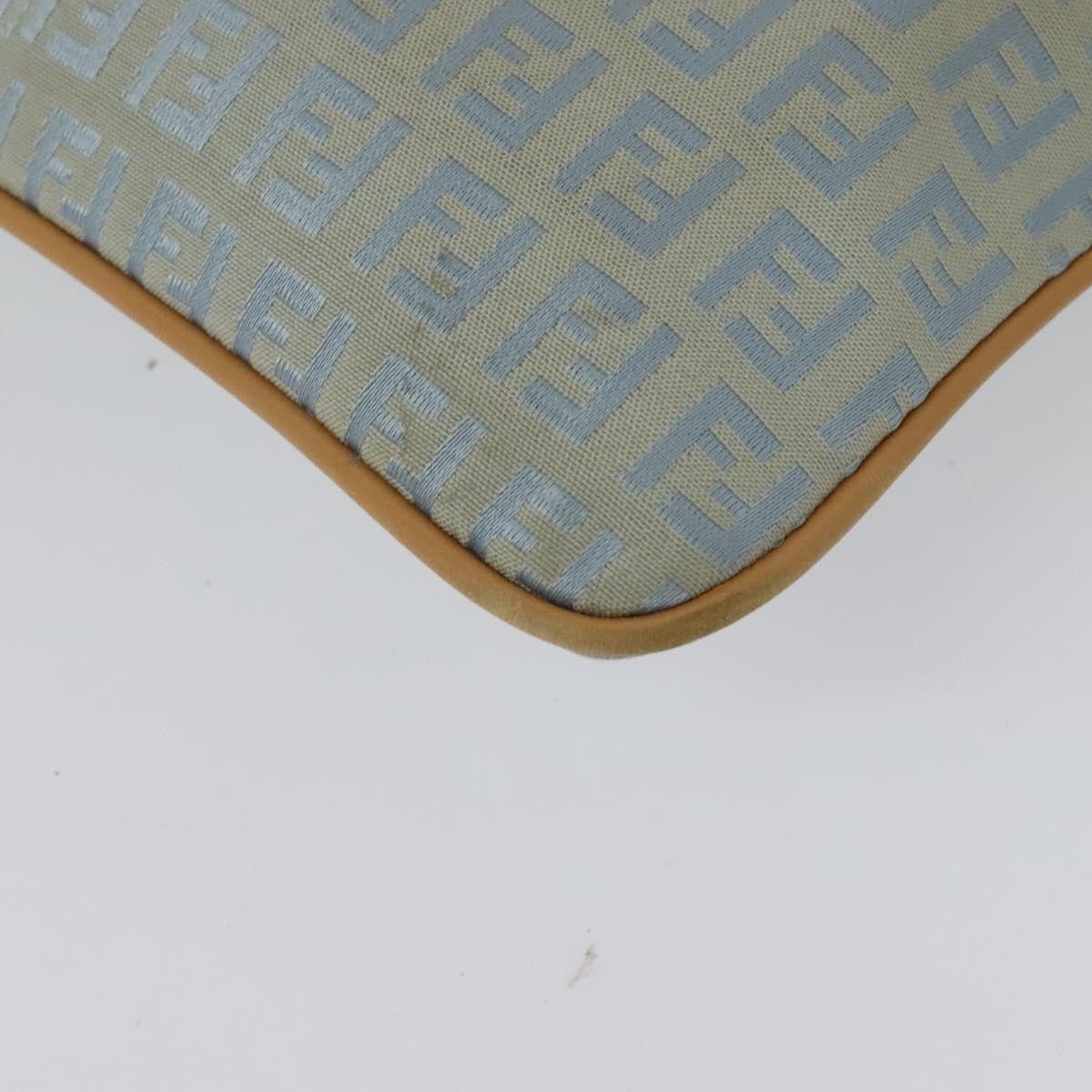 Fendi FENDI Zucchino Canvas Shoulder Bag Light Blue Silver Size ONE SIZE - 5 Thumbnail