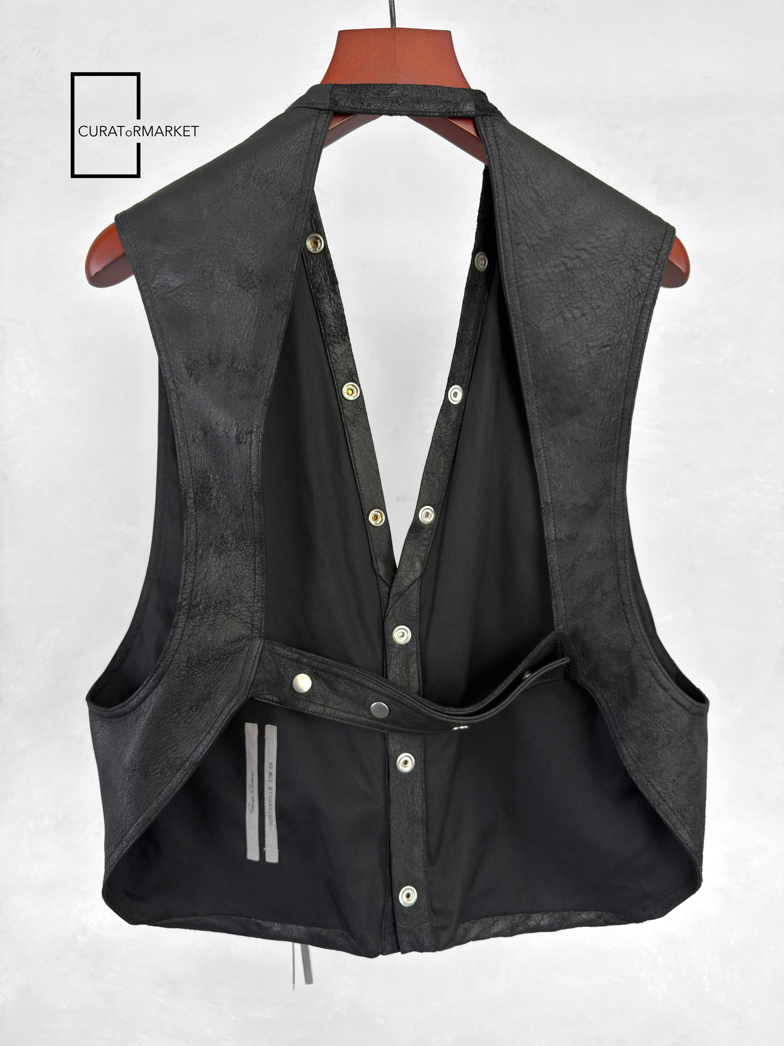 Rick Owens EU50 Zip Blistered Lamb Leather Cargo Vest FW24 Porterville Size US M / EU 48-50 / 2 - 5 Thumbnail