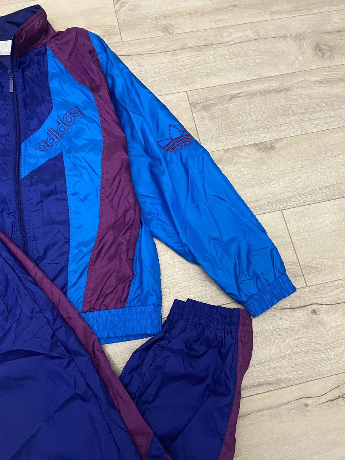 Adidas × Vintage Adidas Vintage Mens Nylon Track Suit Jacket + Pants Size US M / EU 48-50 / 2 - 3 Thumbnail