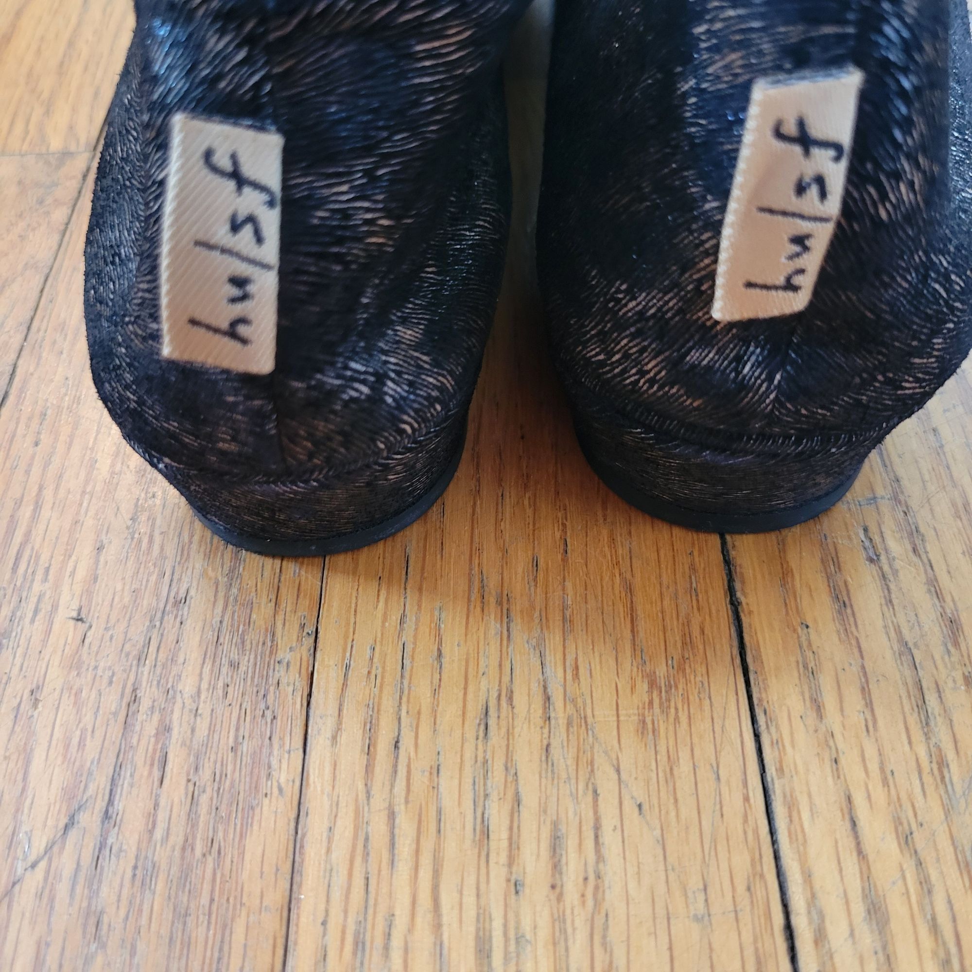 Vintage FS NY 8 Italy Animal Leopard Print Flats Shoes Wedge Black G Size US 8 / IT 38 - 5 Thumbnail