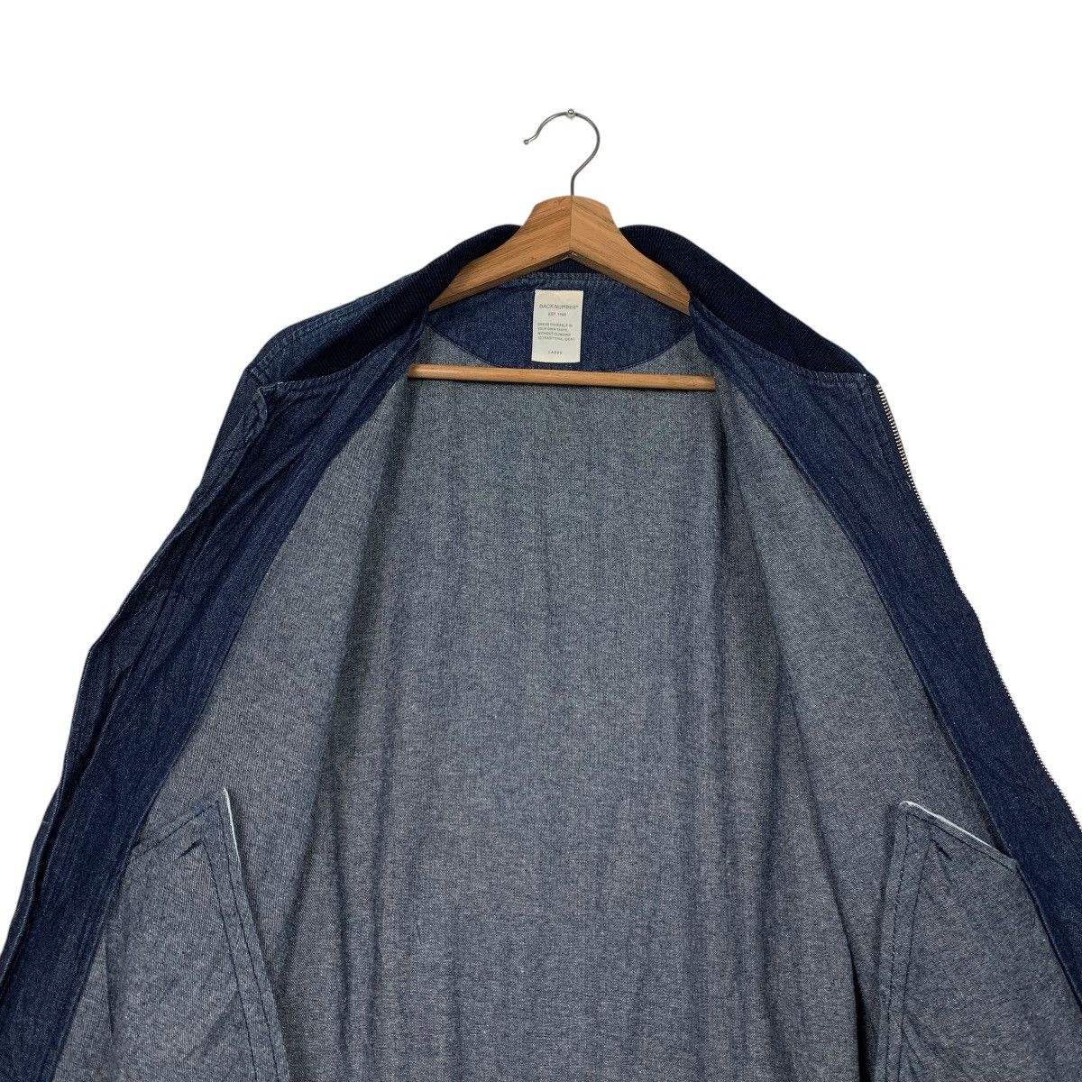 Japanese Brand BACK NUMBER Denim Bomber Jacket Jean Jacket #2192-C97 Size US L / EU 52-54 / 3 - 12 Thumbnail