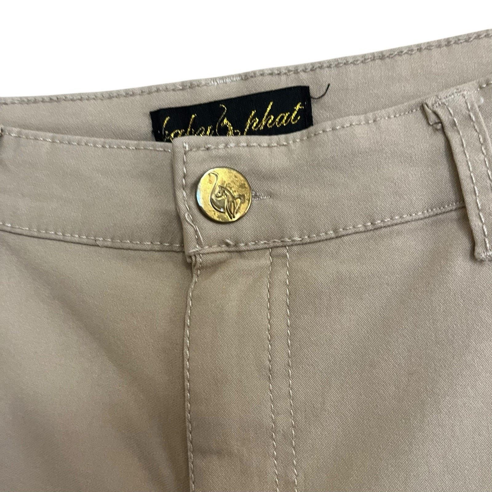 Vintage Baby Phat | Vintage Y2K Khaki Stretch Bermuda Shorts Size 29" - 6 Thumbnail