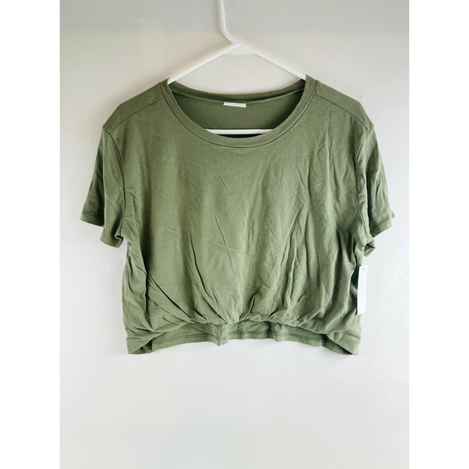Vintage ABOUND T-Shirt Women's Large Sage Green Short Sleeve Crewneck Crop Top NWT Size L / US 10 / IT 46 - 2 Thumbnail