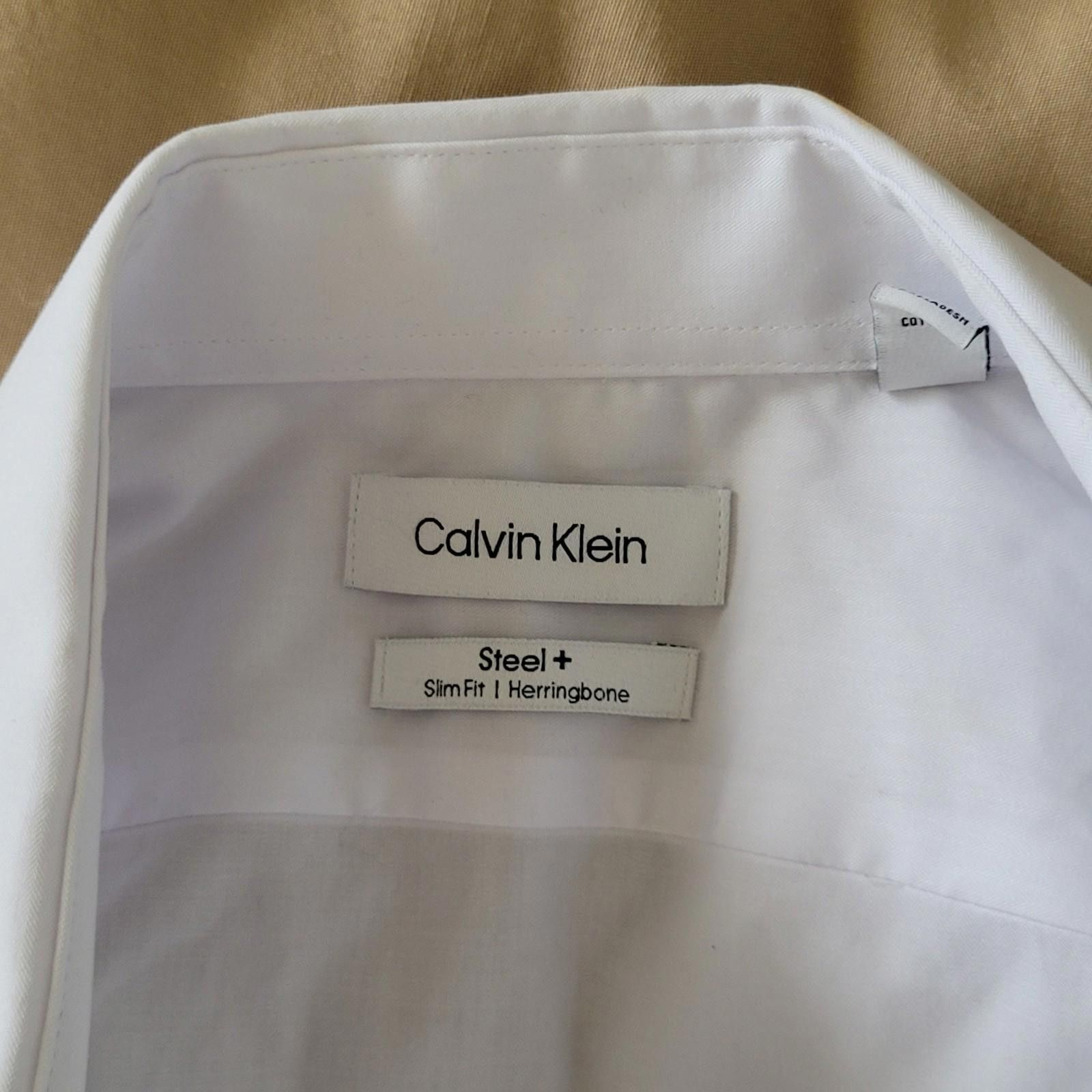 Calvin Klein Calvin Klein Steel+ Men’s Small Button Shirt White Slim Fit Size US S / EU 44-46 / 1 - 3 Thumbnail