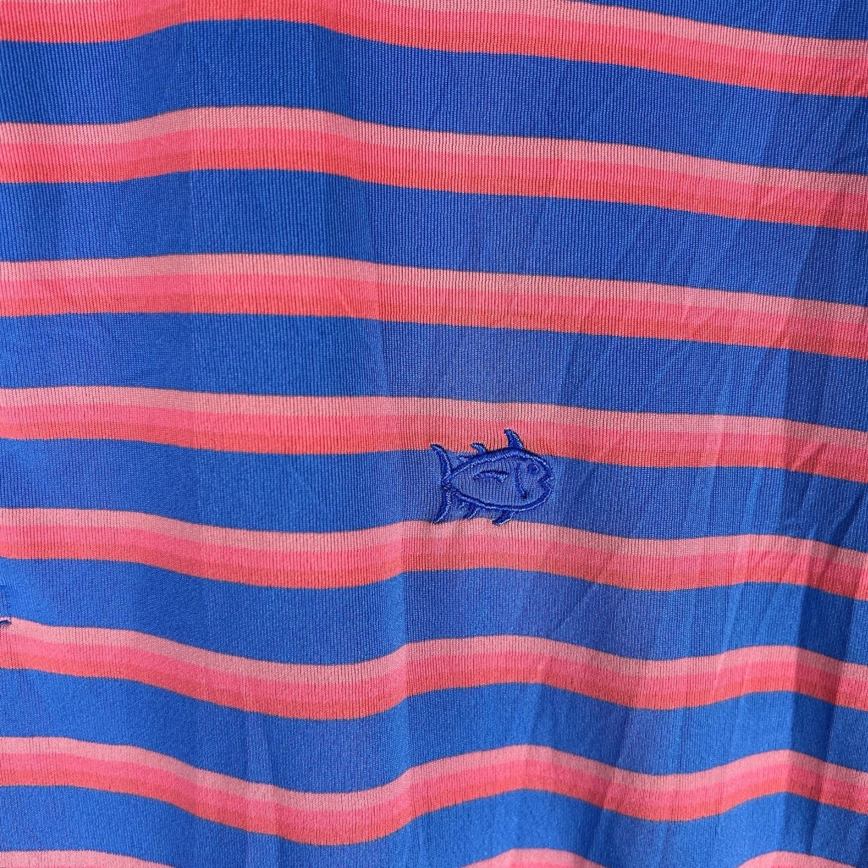 Southern Tide Southern Tide Polo Shirt Men’s XL Meridian Blue T3 Tide To Trail Striped Short Sleeve Pullover Collared Logo Blended Fabric Regular Size US XL / EU 56 / 4 - 5 Thumbnail