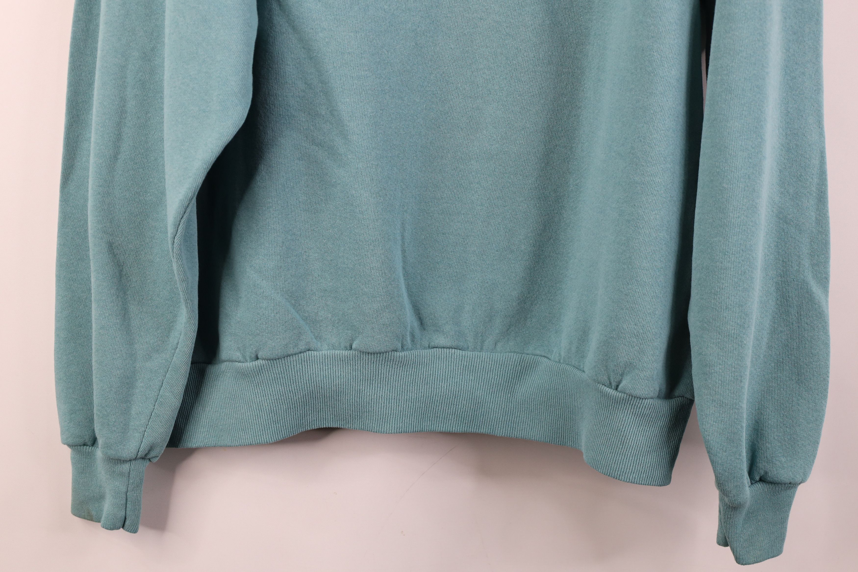 Vintage Vintage 90s Streetwear Thin Nature Leaf Sweatshirt Teal USA Size XL / US 12-14 / IT 48-50 - 14 Thumbnail