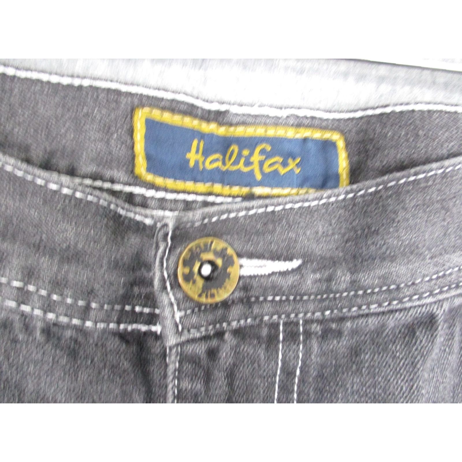 Vintage Halifax Jeans Mens 44x32 Gray Black Denim Baggy 5 Pocket Straight Relaxed Cotton Charcoal Wash Denim 5-pocket Mens Jeans Size US 44 / EU 60 - 3 Thumbnail