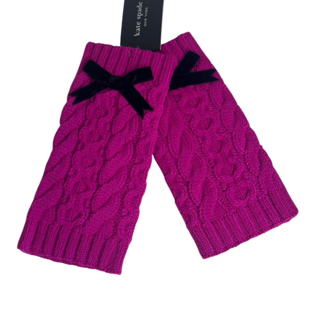 Kate Spade Kate Spade Cable knit Bow Arm Gloves one Size Marker Pink Size ONE SIZE - 1 Thumbnail