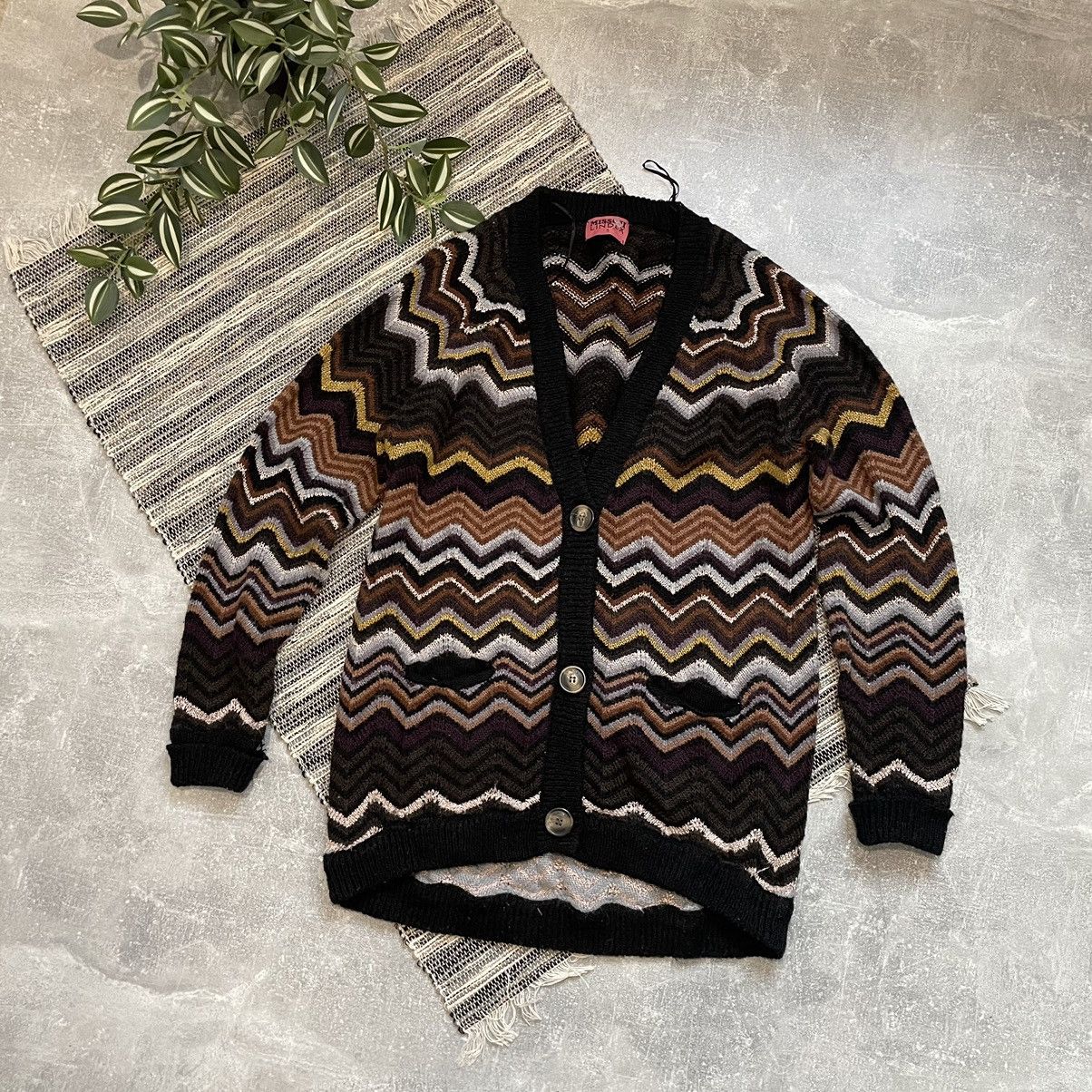 Jean Paul Gaultier × Missoni Missoni 90s Sweater coogi knit Cardigan button up tundra Size S / US 4 / IT 40 - 1 Thumbnail