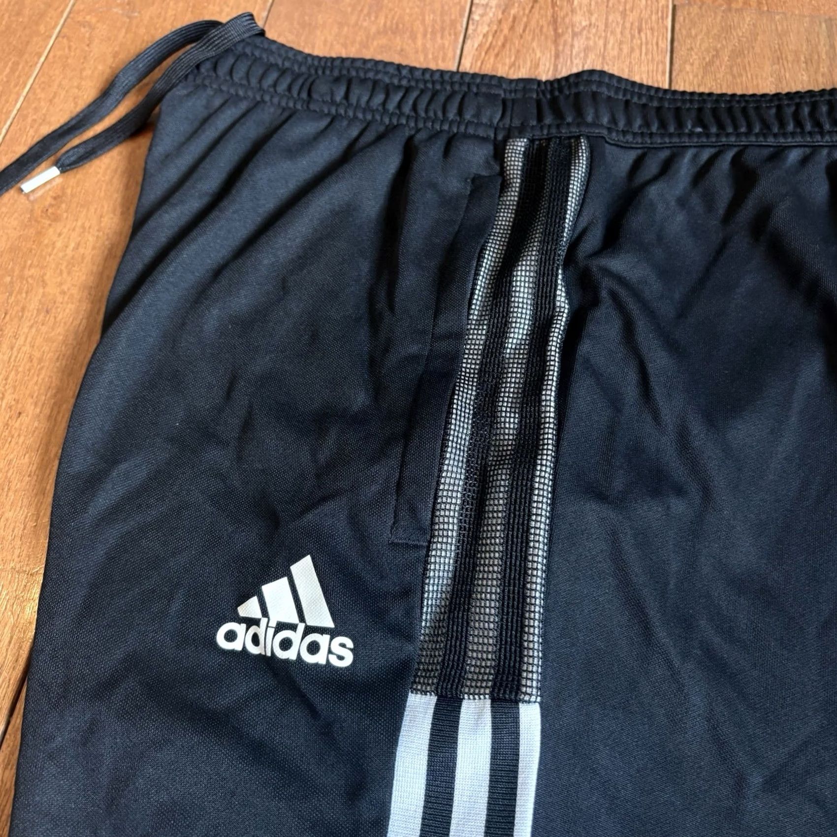 Adidas Adidas PrimeGreen AeroReady Track Pants L 30" Black White Mens Size US 33 - 3 Thumbnail