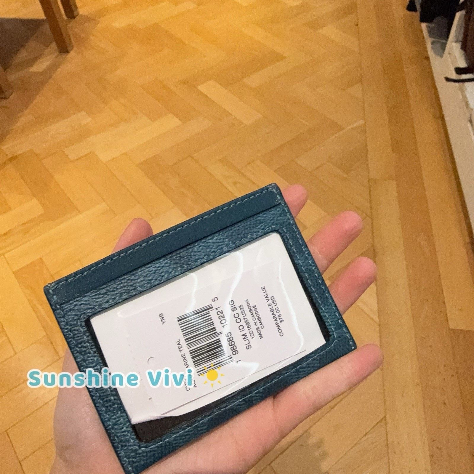 Coach NWT Coach Slim Id Card Case Signature CW366 Aquamarine Teal Size ONE SIZE - 2 Thumbnail