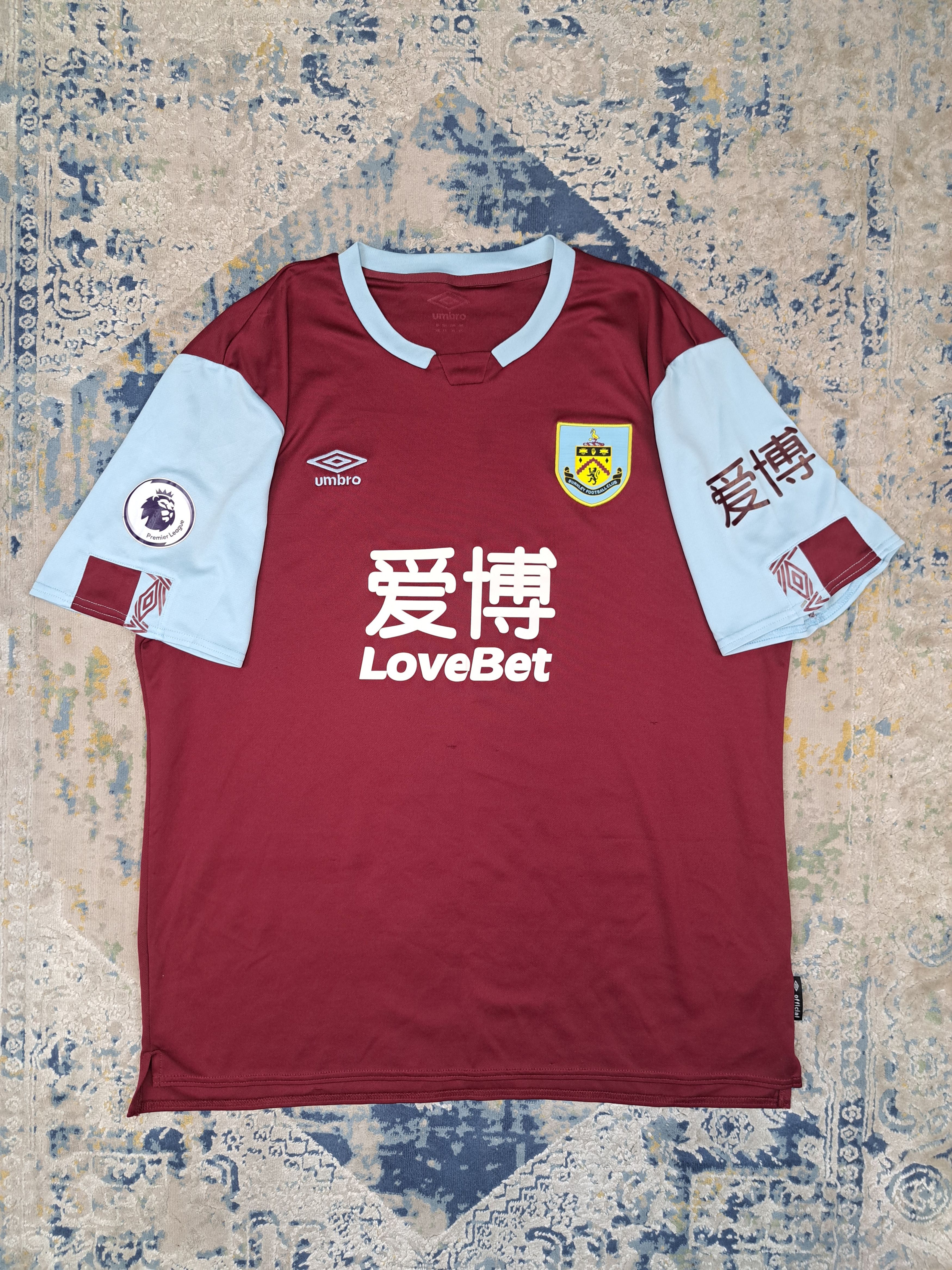 Umbro Burnley 2020 Home Kit Soccer Jersey Blokecore Size US XXL / EU 58 / 5 - 1 Thumbnail