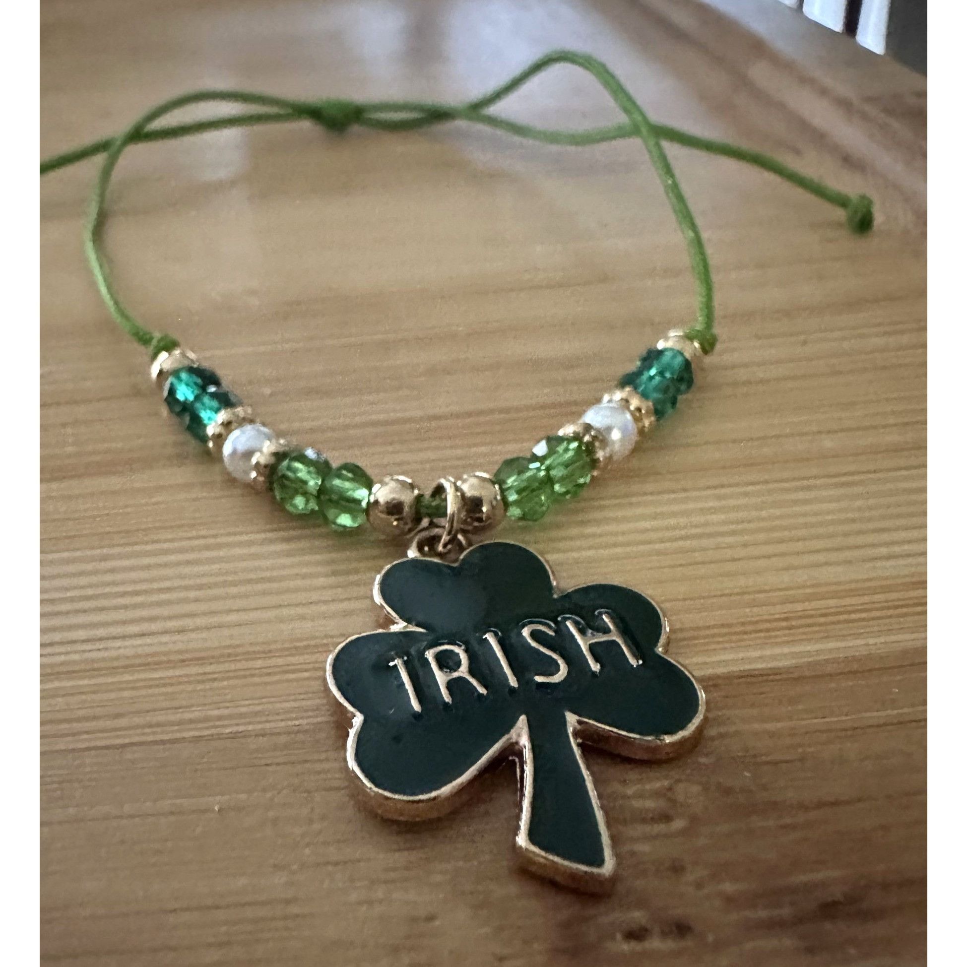 Handmade St Patricks Day Shamrock Knotted String Beaded Bracelet Ankl Size ONE SIZE - 5 Thumbnail