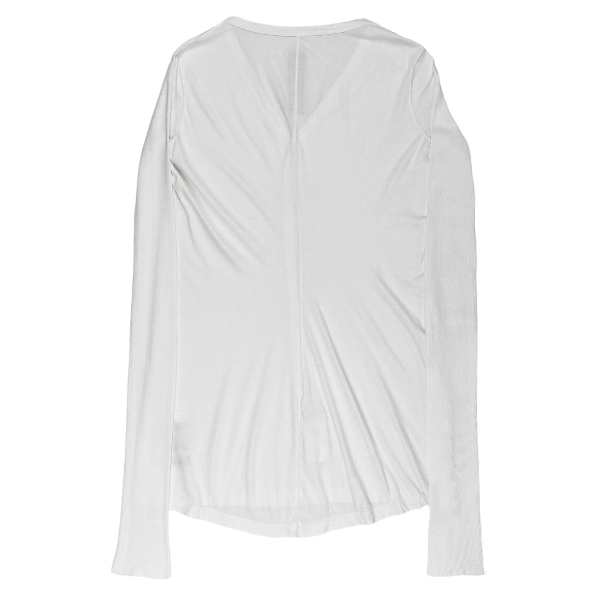 image of Rick Owens Drkshdw V-Neck Longsleeve in White, Men's (Size Large)