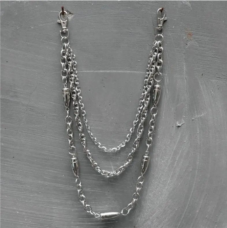 Jewelry 3 layer Bullet long chain , Wallet Chain Size ONE SIZE - 2 Thumbnail