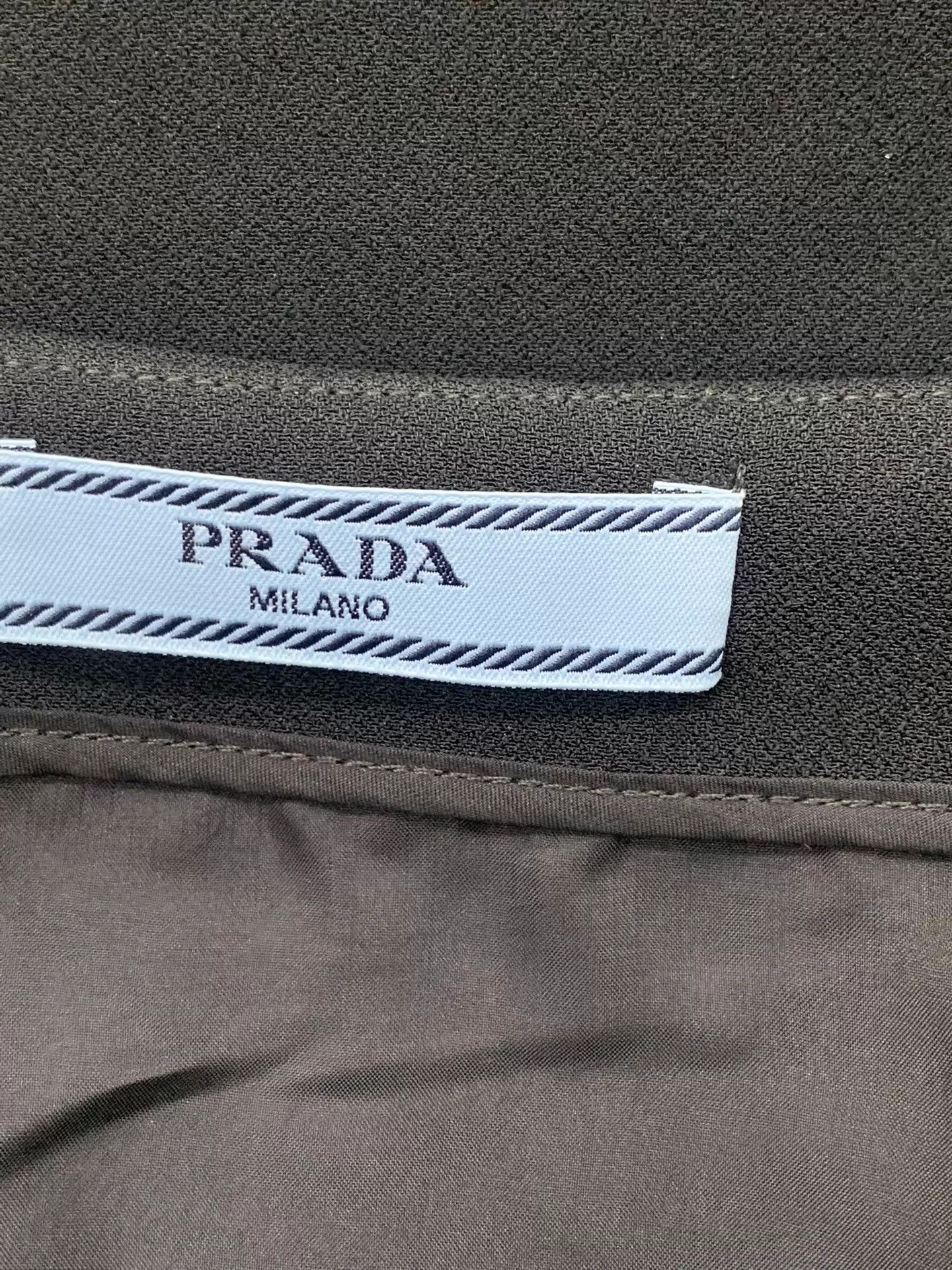 Prada Prada Women's Black Crystal Trimmed Skirt 38 New Size 26" / US 2 / IT 38 - 4 Thumbnail