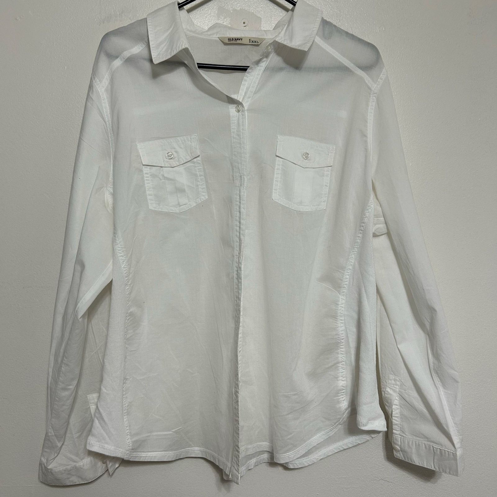 Old Navy Old Navy White Sheer Button Down Shirt XXL Size XXL / US 16-18 / IT 52-54 - 1 Thumbnail