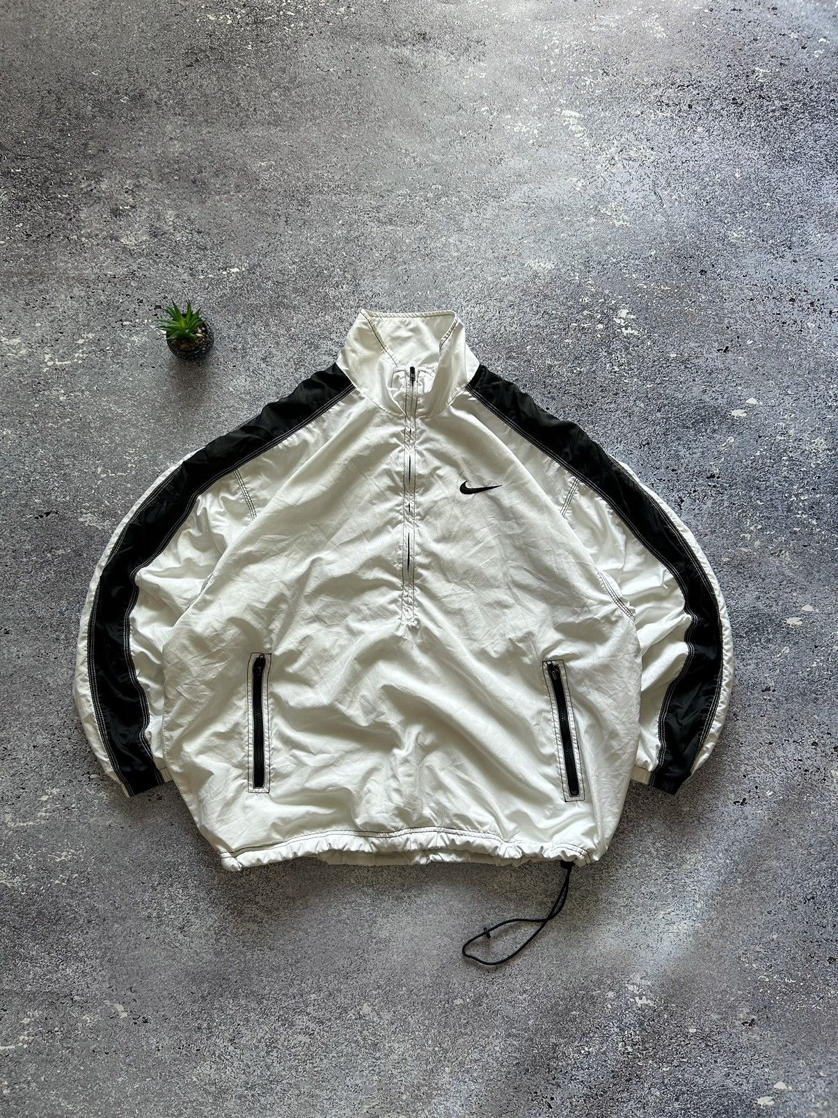 90'S Vintage Nike Anorak Jacket, Men's Size L Nylon bordeaux Vintage Second Hand