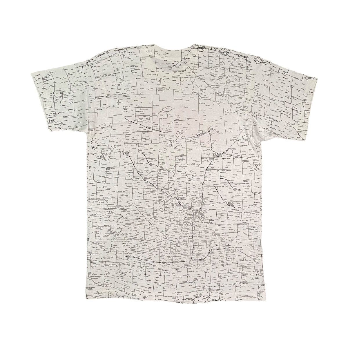 Fruit Of The Loom VINTAGE 90’s MINNESOTA ALLOVERPRINT MAP T SHIRT FOTL Size US L / EU 52-54 / 3 - 2 Thumbnail