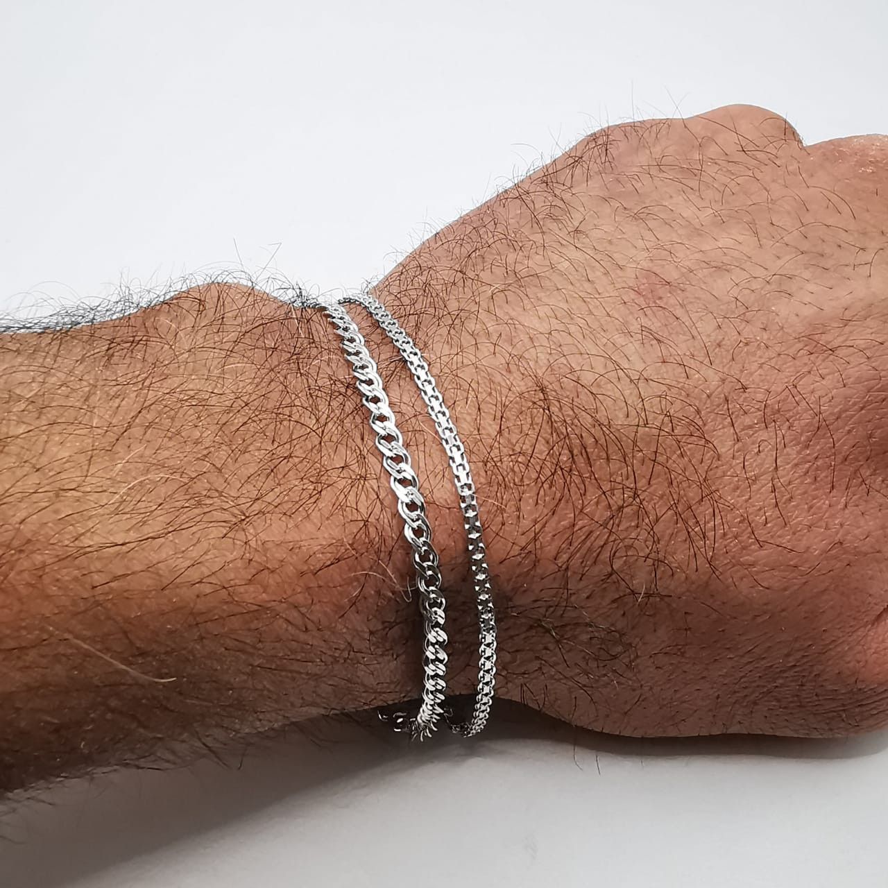 Sterling Silver Lot of 2 Vintage Sterling Silver 925 Bracelet 18.5cm Size ONE SIZE - 2 Thumbnail