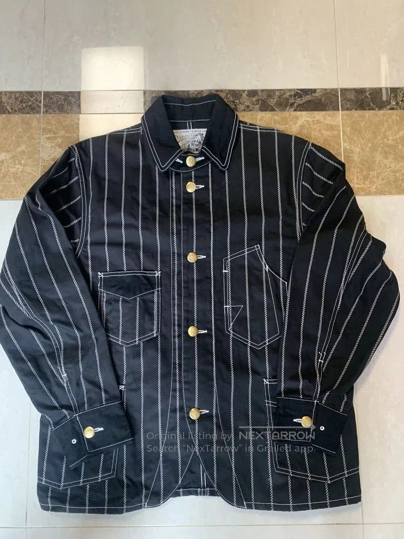 Dapper Dan Dapper Black Striped Work Jacket LOT1344. Size US XS / EU 42 / 0 - 1 Thumbnail