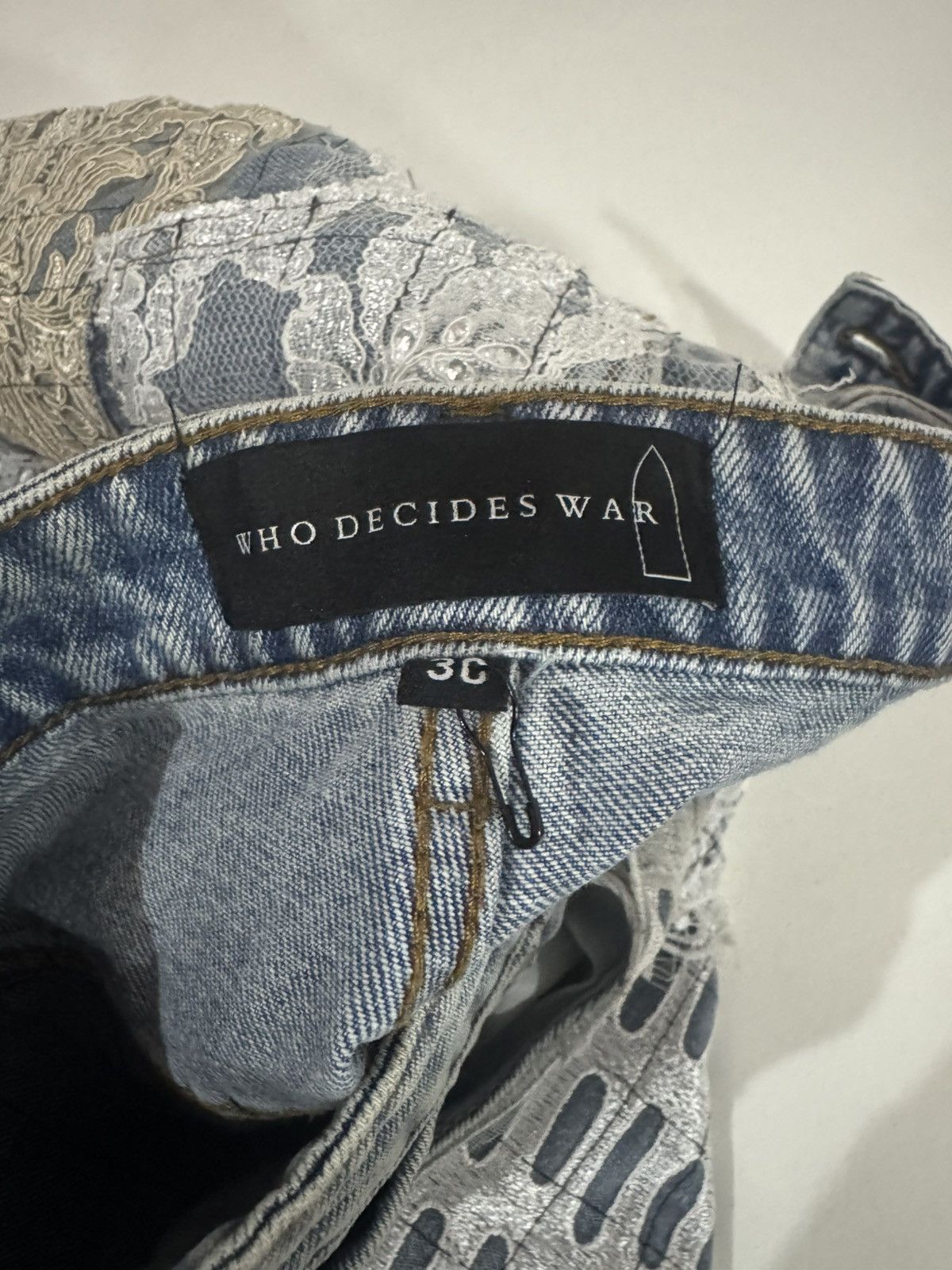 Who Decides War WHO DECIDES WAR GRID LACE DENIM Size US 30 / EU 46 - 4 Thumbnail