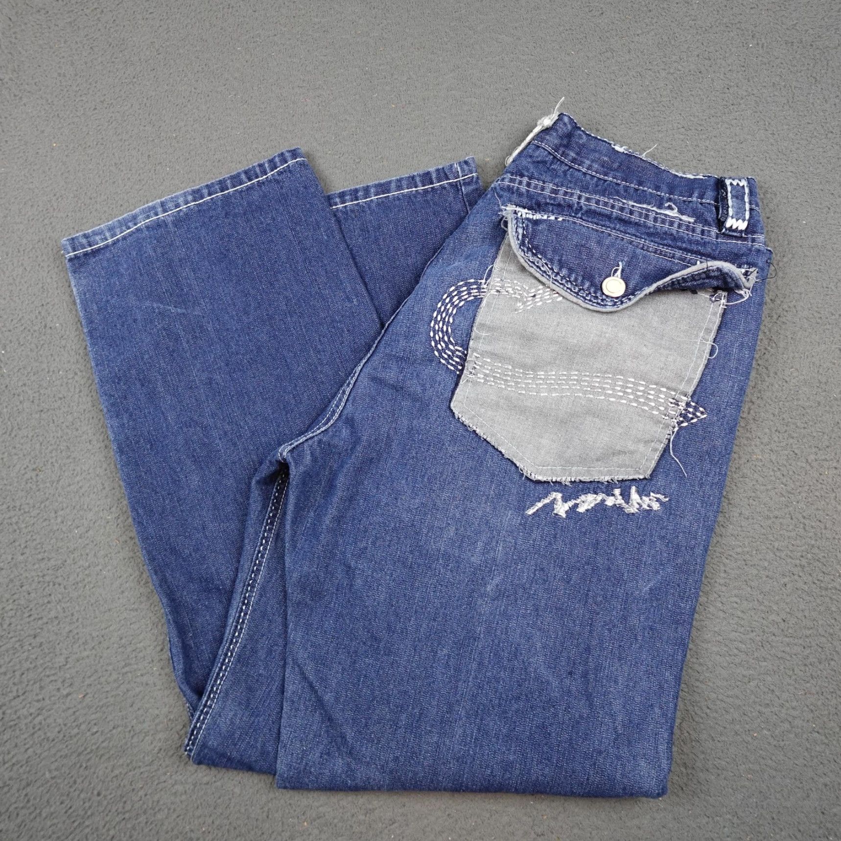 Coogi VINTAGE COOGI Jeans Mens 40x33.5 Blue Denim Limited Edition Distressed Embroidered Shirt Size US 40 / EU 56 - 2 Thumbnail