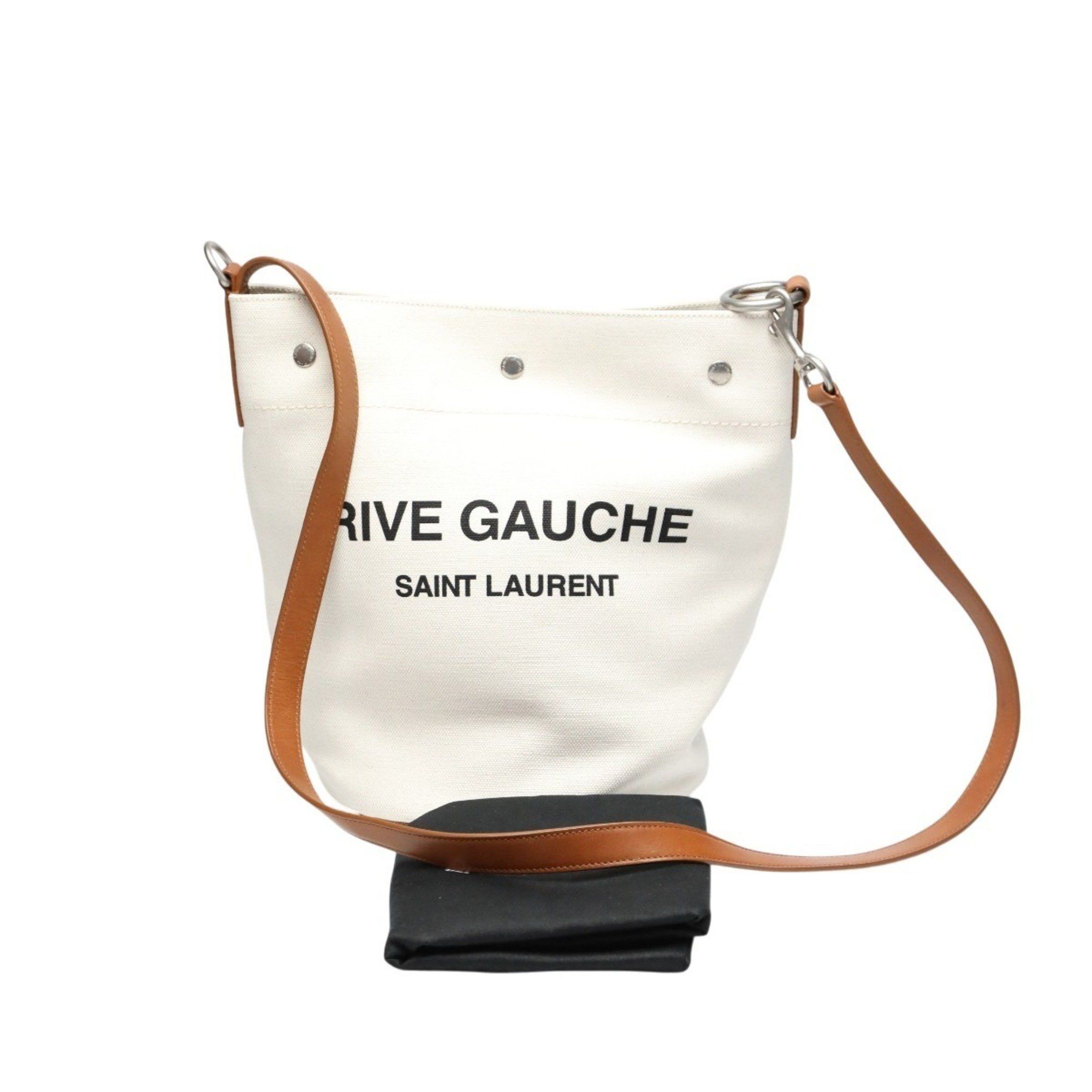 Yves Saint Laurent Yves Saint Laurent Rive Gauche Canvas Shoulder Bag VLR669299 Natural/Brown Size ONE SIZE - 1 Thumbnail