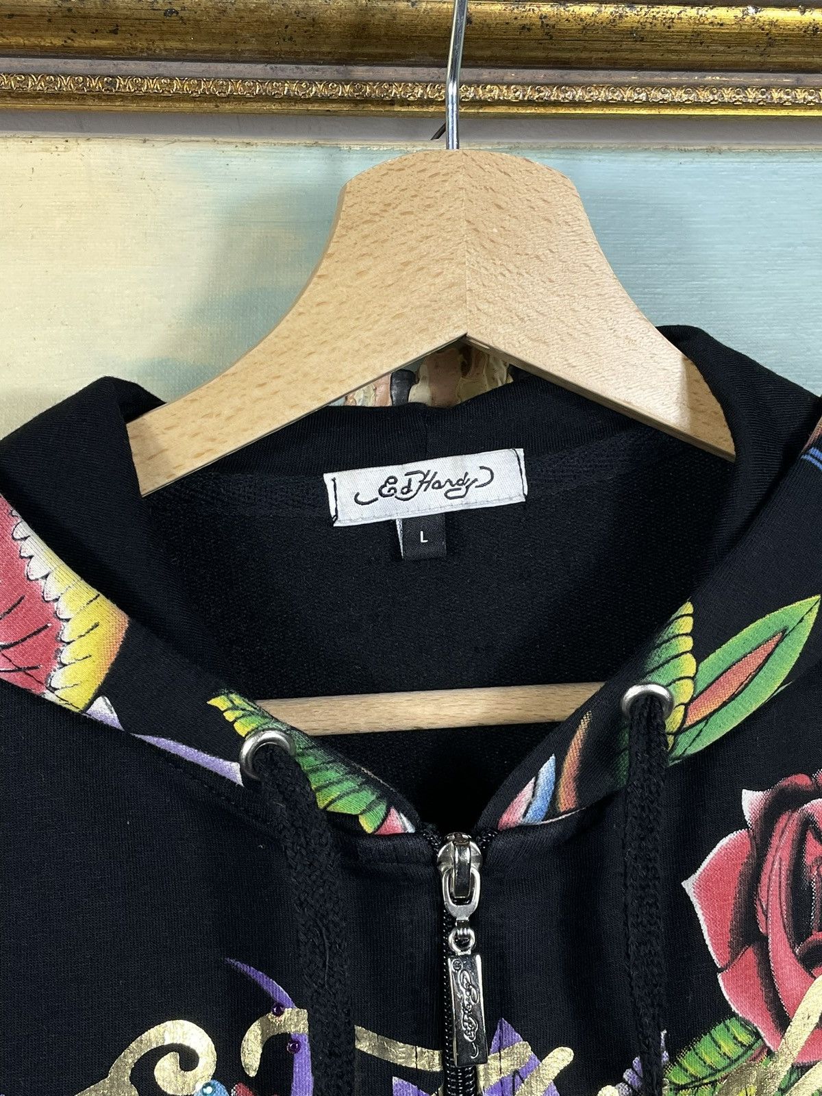Christian Audigier Ed Hardy Retro 00s Hoodie With Crystals Affliction Grunge Size S / US 4 / IT 40 - 6 Thumbnail