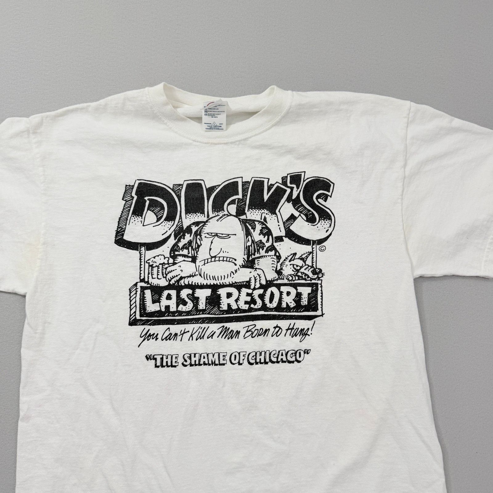 Vintage Vintage Dicks Last Resort Shirt Large White 90s Chicago Size US L / EU 52-54 / 3 - 2 Thumbnail