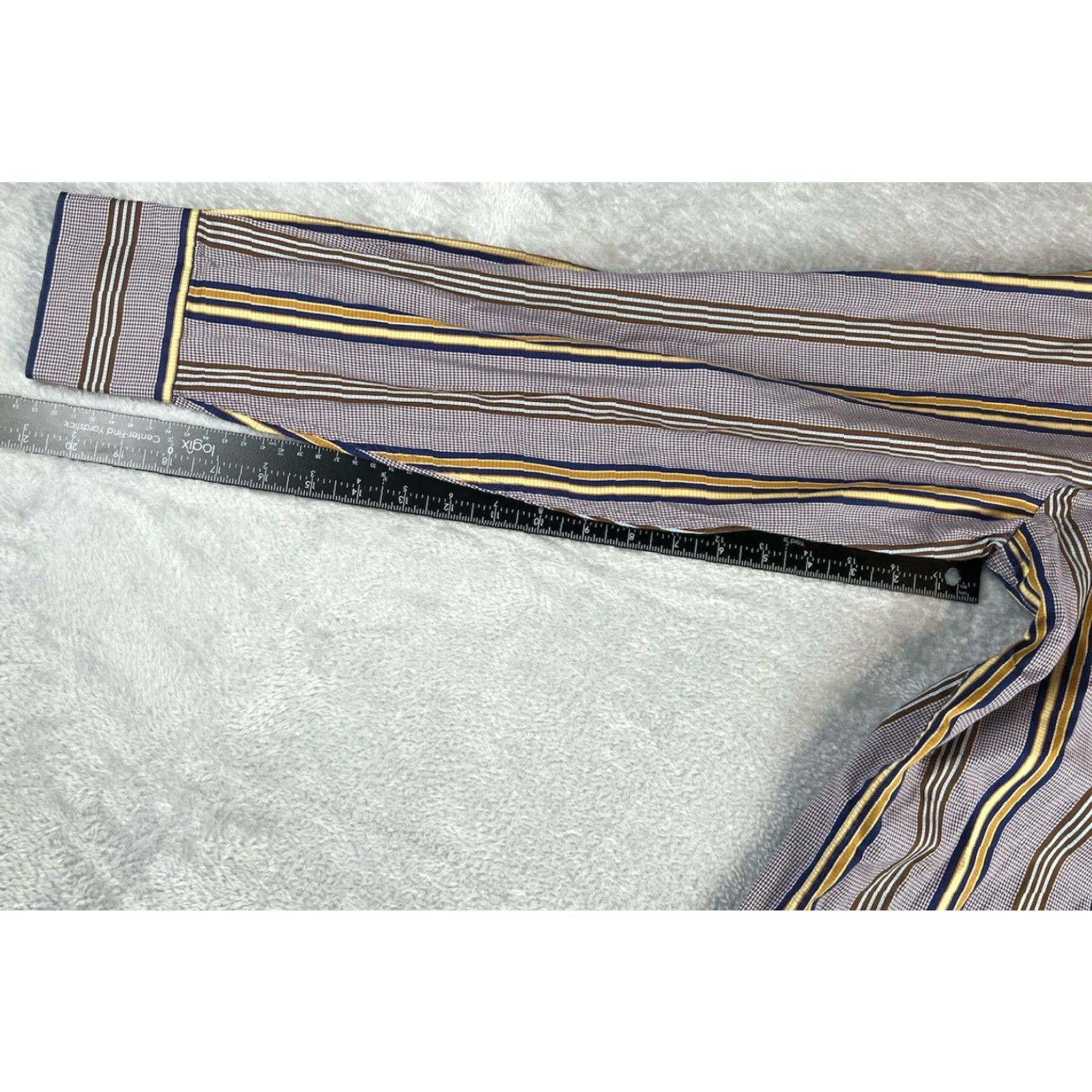 Vintage Thomas Dean Shirt Mens L Button-Up Long Sleeve Purple Brown Striped Preppy Size US L / EU 52-54 / 3 - 3 Thumbnail