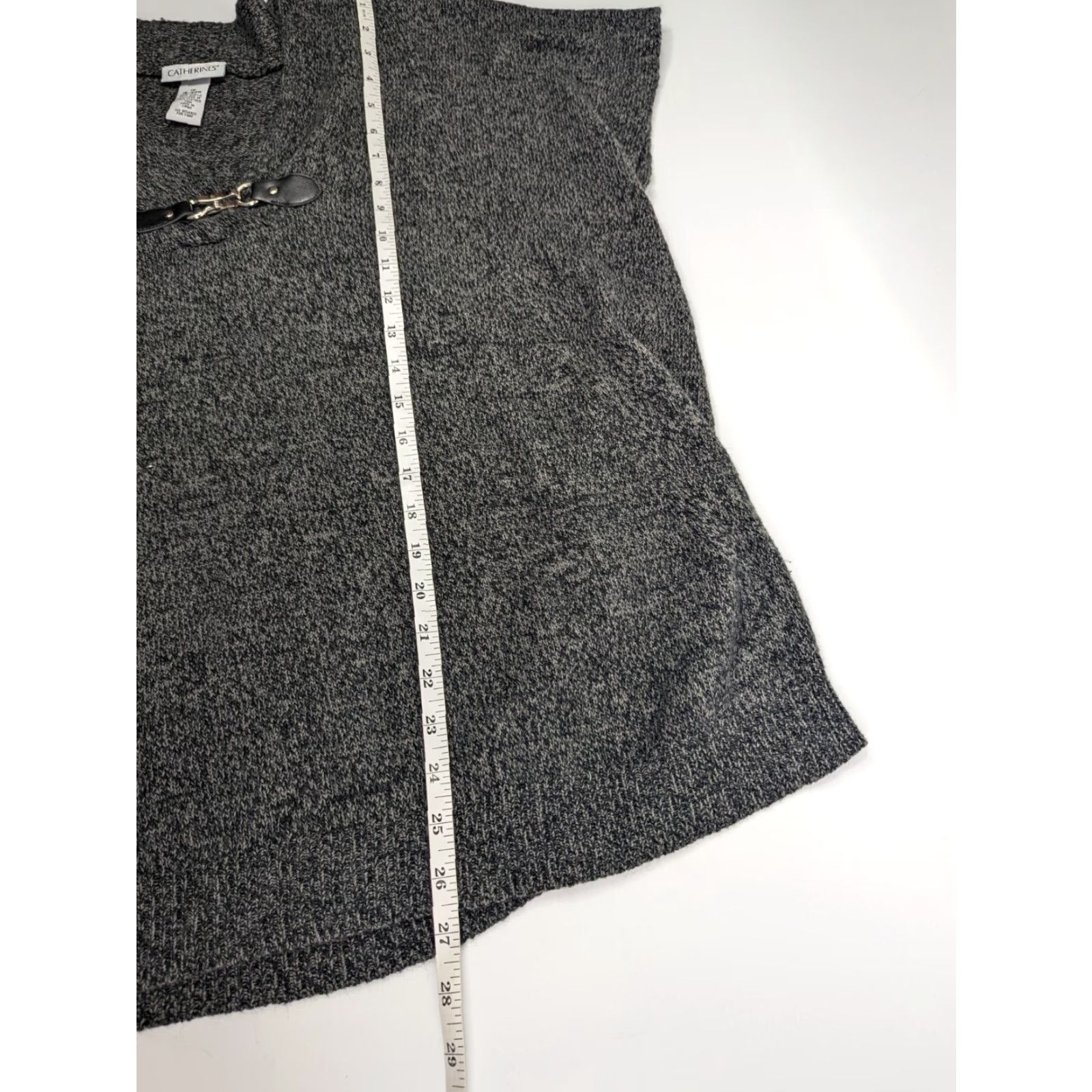 Vintage Catherines Sweater Top 1X Plus Gray Sleeveless Pullover V-Neck Shirt Women Modern Knit Pullover Casual Regular 18/20W Size XL / US 12-14 / IT 48-50 - 4 Thumbnail