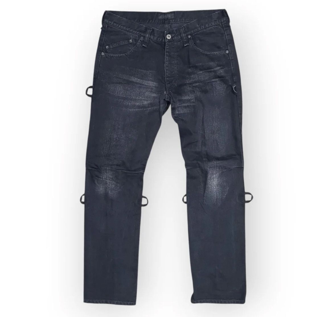 Le Grande Bleu (L.G.B.) 2000s Archival Japanese Bondage Wash Jeans y2k Size US 35 - 1 Thumbnail