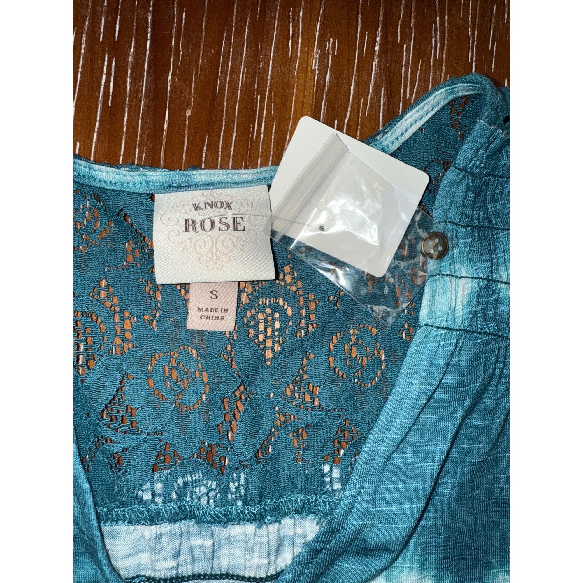 Other Knox Rose Small Blue Tie Dye Sleeveless Button-Down Top With Size S / US 4 / IT 40 - 3 Thumbnail