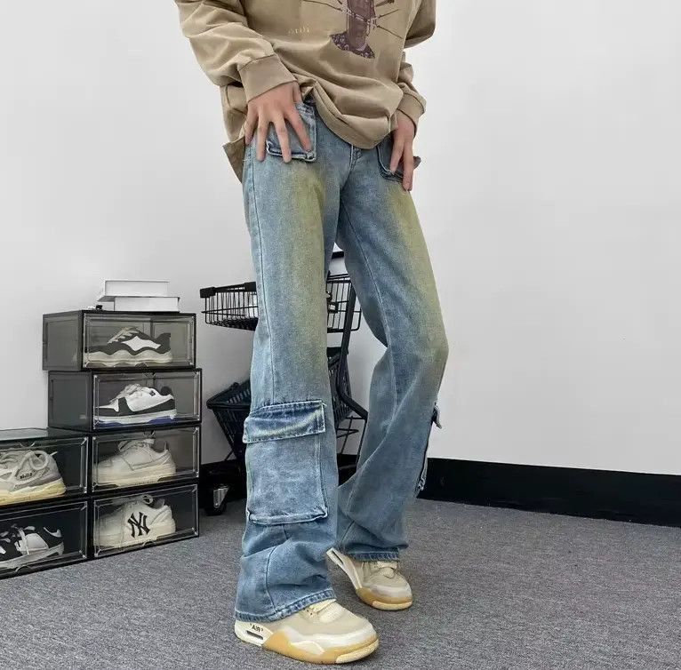 Japanese Brand denim trousers with wide legs Size US 32 / EU 48 - 4 Thumbnail