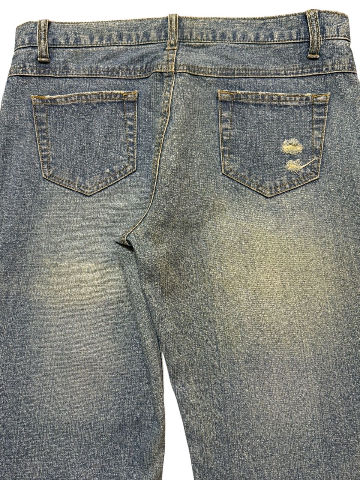 Hysteric Glamour Vintage Japanese Blue Faded Wash Distress Wide Leg Flare Size US 32 / EU 48 - 5 Thumbnail
