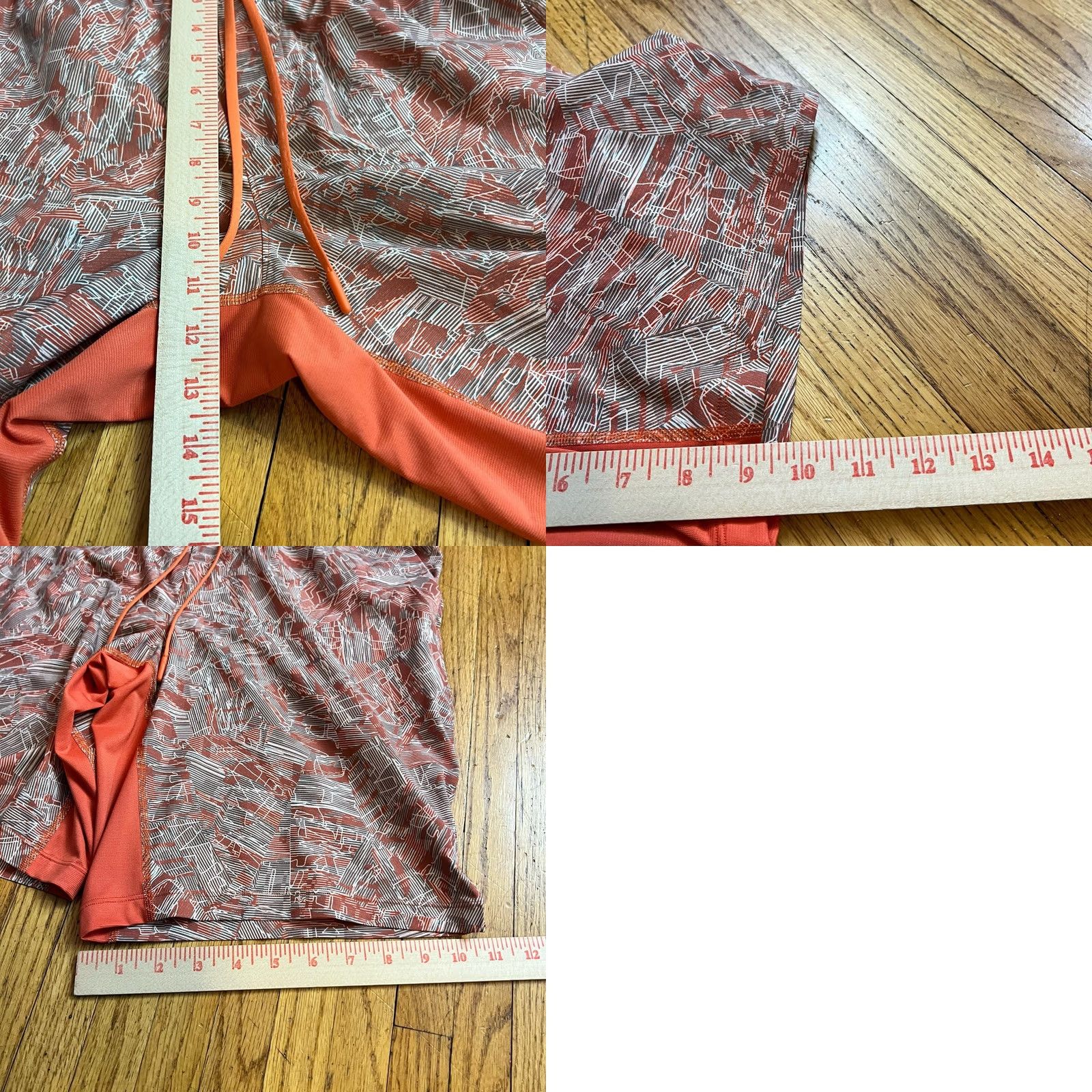 Lululemon Lululemon THE Short Mens Medium Unlined Aztec Orange Patterened Performance Running Shirt Size US 31 - 8 Thumbnail