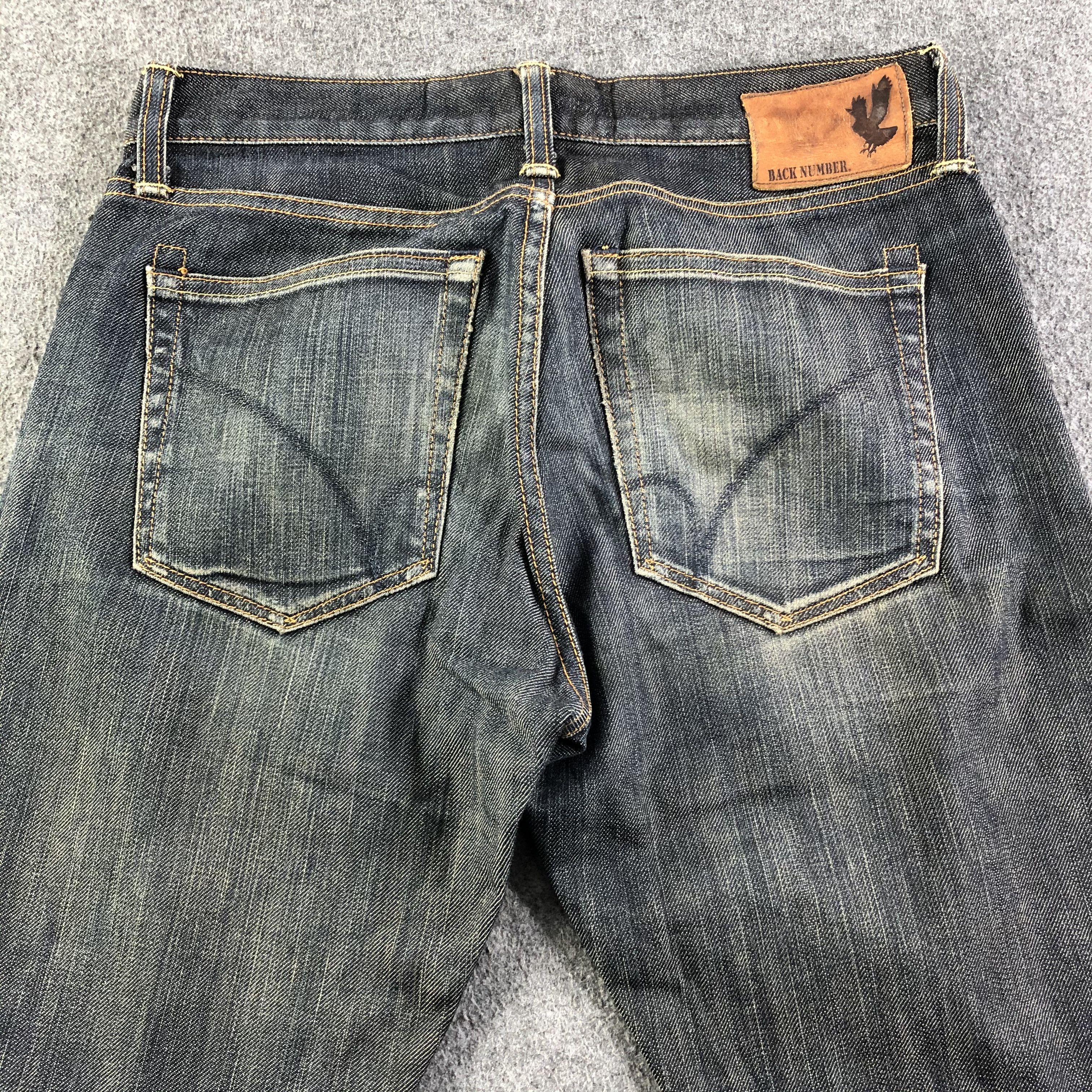 Japanese Brand Back Number Selvedge Jeans Faded Blue Denim -J2809 Size US 30 / EU 46 - 4 Thumbnail
