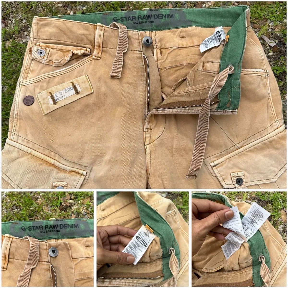 G-Star VINTAGE G-STAR RAW DENIM PARACHUTE BONDAGE FADED CARGO PANTS Size US 31 - 16 Thumbnail