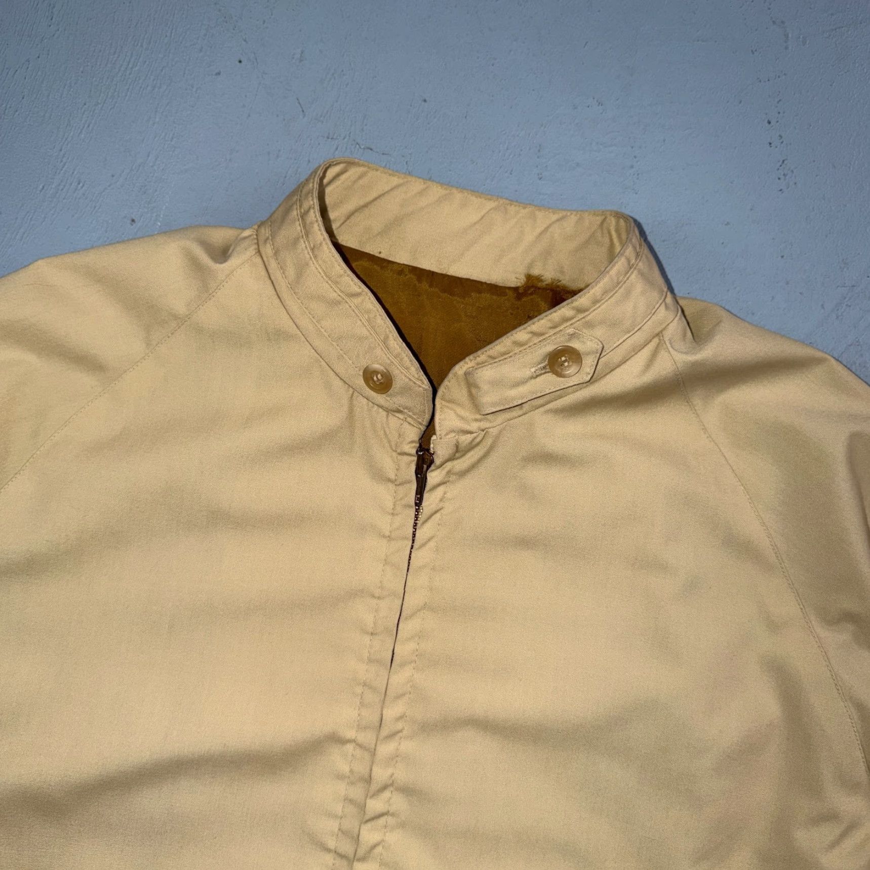 Vintage VTG 1960s Sportswear Jacket Rockabilly Long Sleeve Talon Ricky Windbreaker XL Khaki Mens (or Adults) - Rockabilly, Dupont Dacron Polyester Blend Size US XL / EU 56 / 4 - 5 Thumbnail