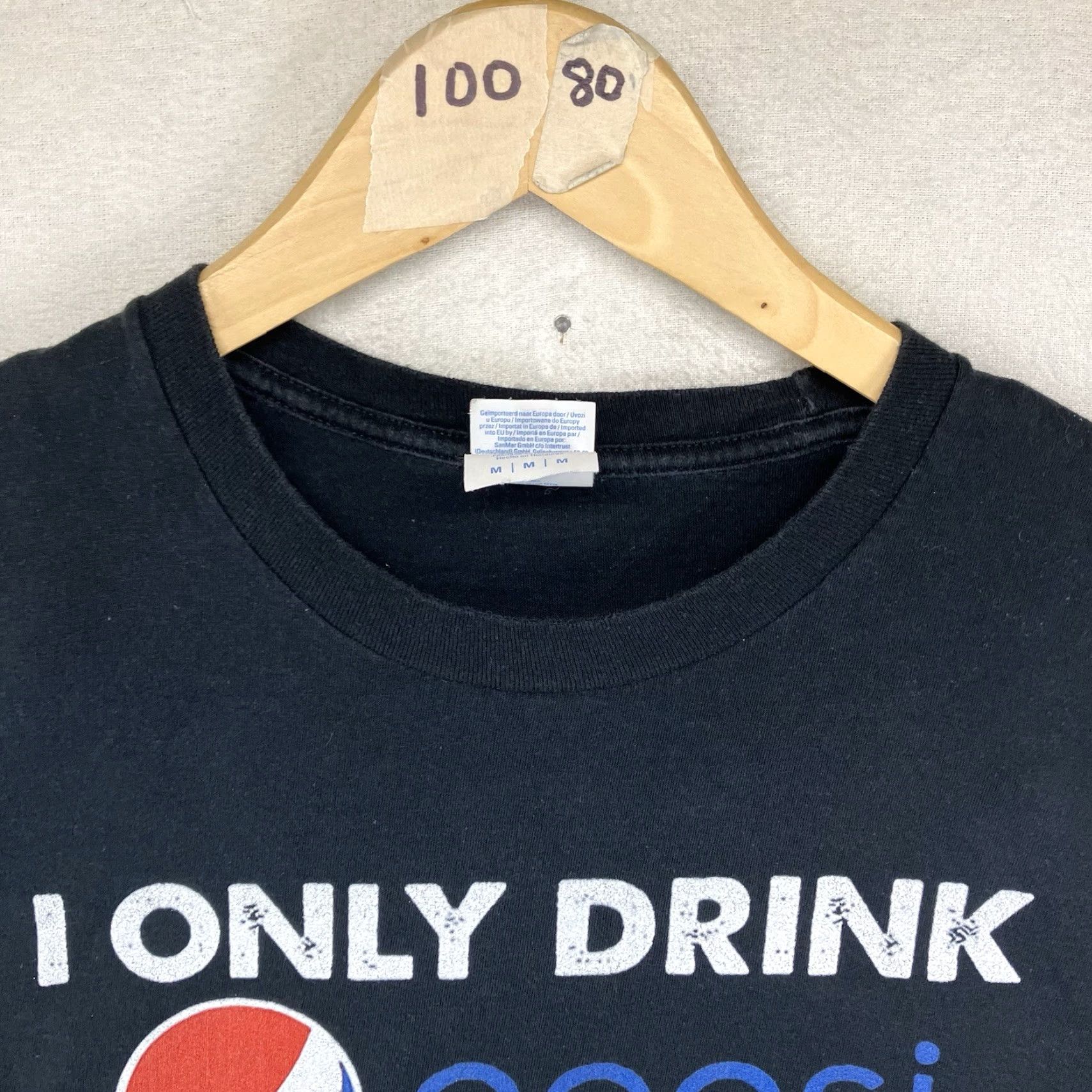 Vintage Pepsi Shirt Mens M Black Short Sleeve 100% Cotton Logo Graphic 90s Art Fairy Gnome Adventure Time Slim Fit All Seasons Size US M / EU 48-50 / 2 - 5 Thumbnail