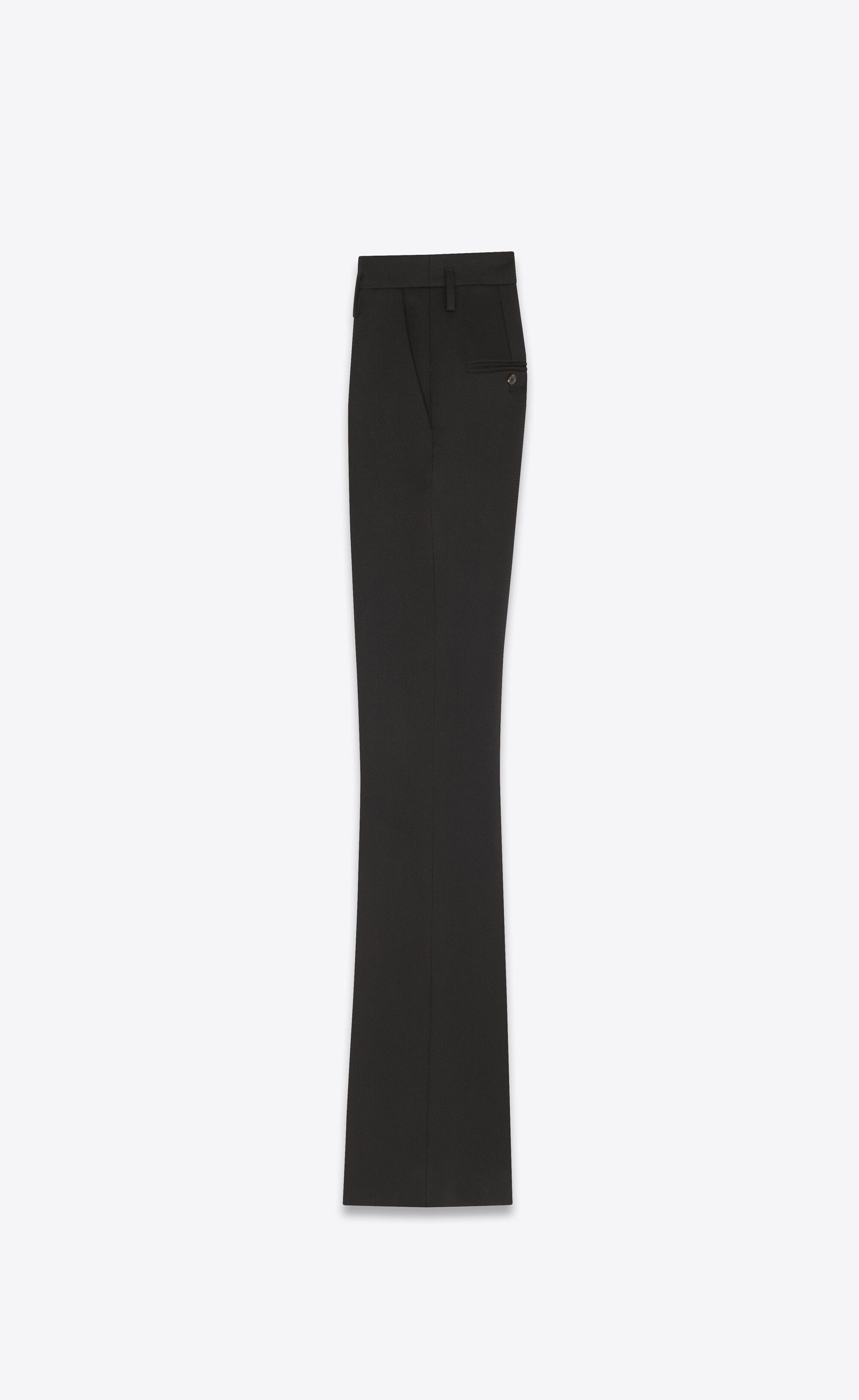 Saint Laurent Paris o1s1wg110924 High-Waisted Pants in Wool Twill in Black Size 27" / US 4 / IT 40 - 3 Thumbnail