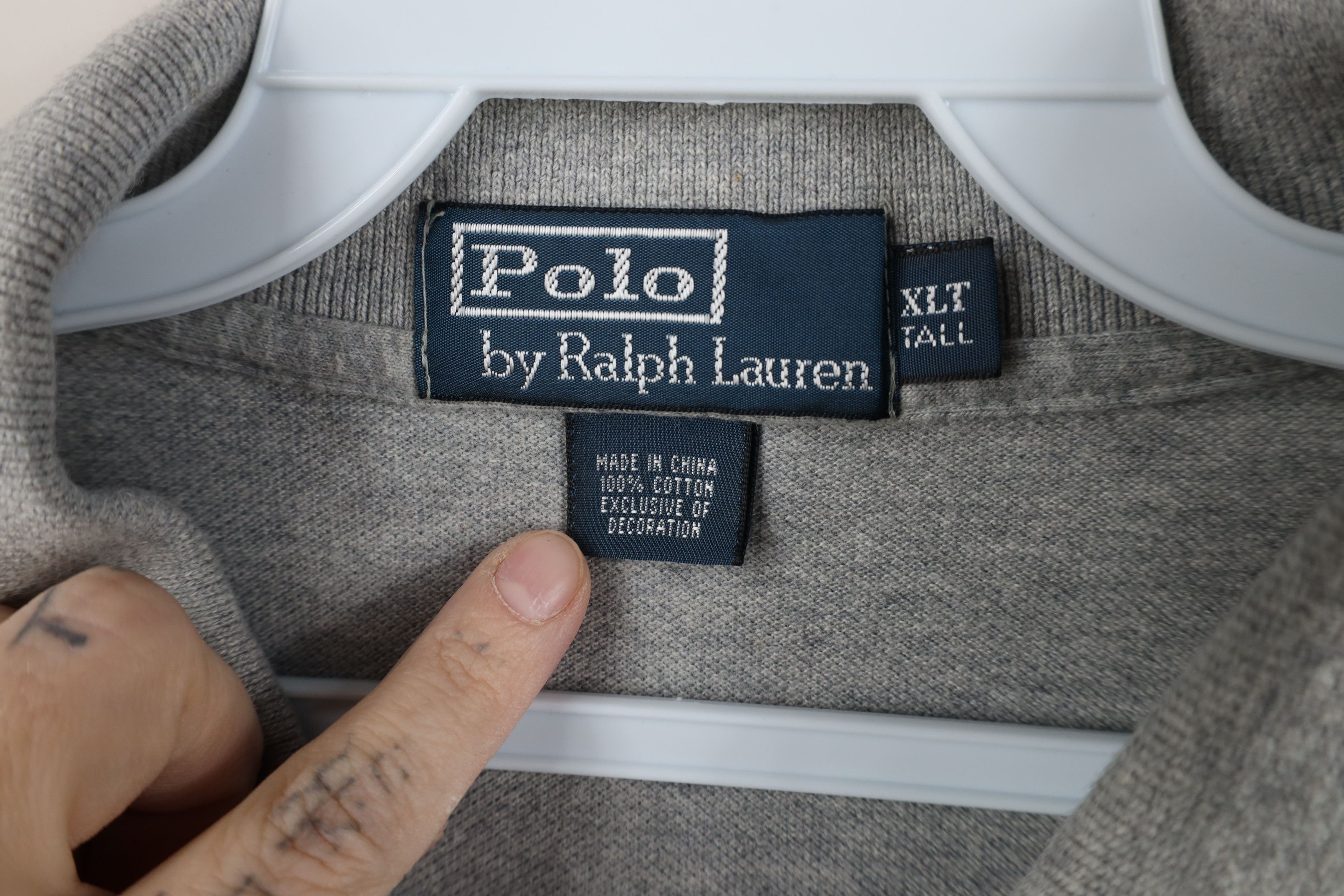Ralph Lauren Vintage 90s Ralph Lauren Knit Collared Golf Polo Shirt Gray Size US XL / EU 56 / 4 - 8 Thumbnail