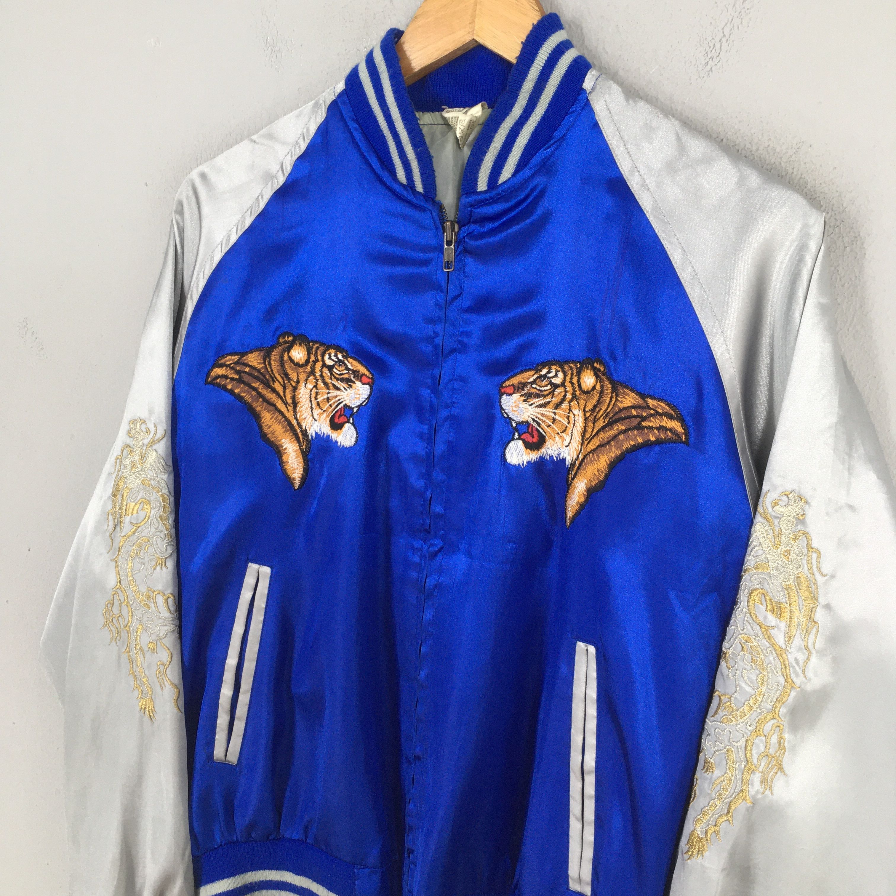 Japanese Brand Vintage 80's Sukajan Tiger Yokosuka Souvenir Tiger Jacket L Size US L / EU 52-54 / 3 - 3 Thumbnail